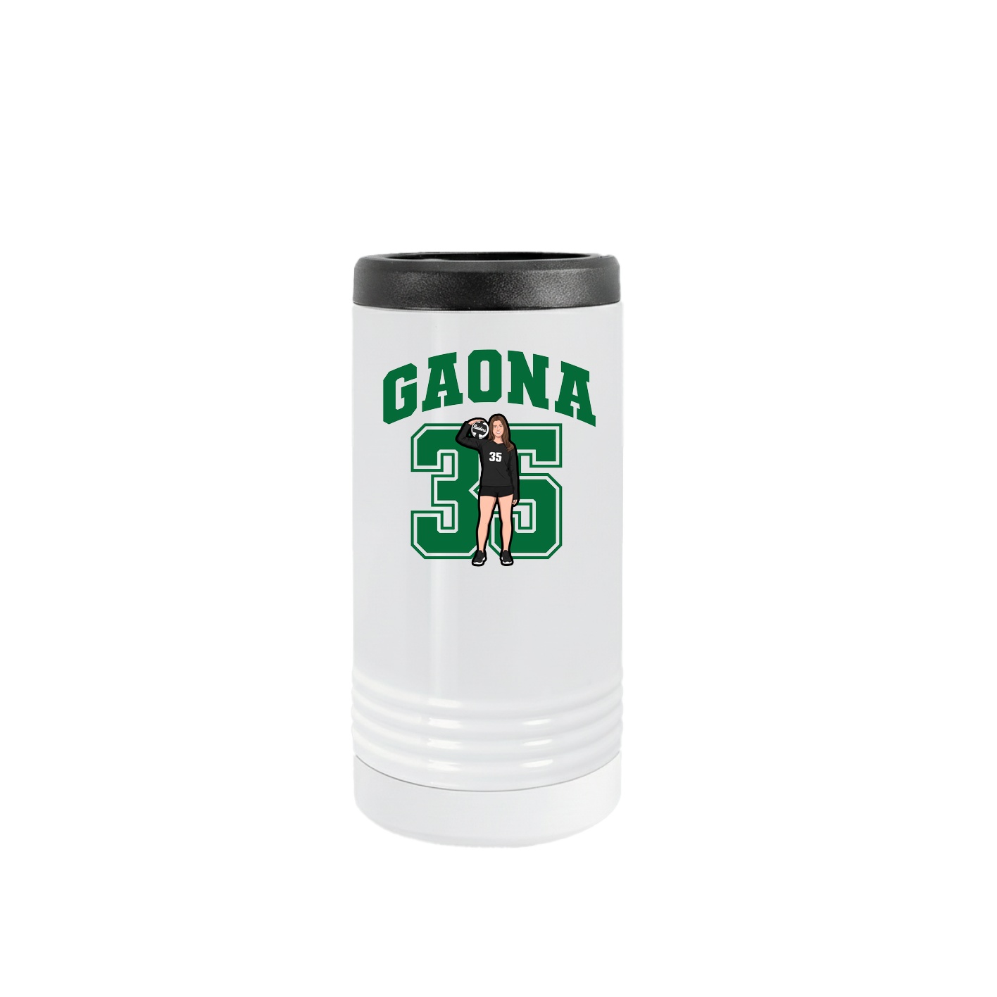 Slim Beverage Holder — Number in White