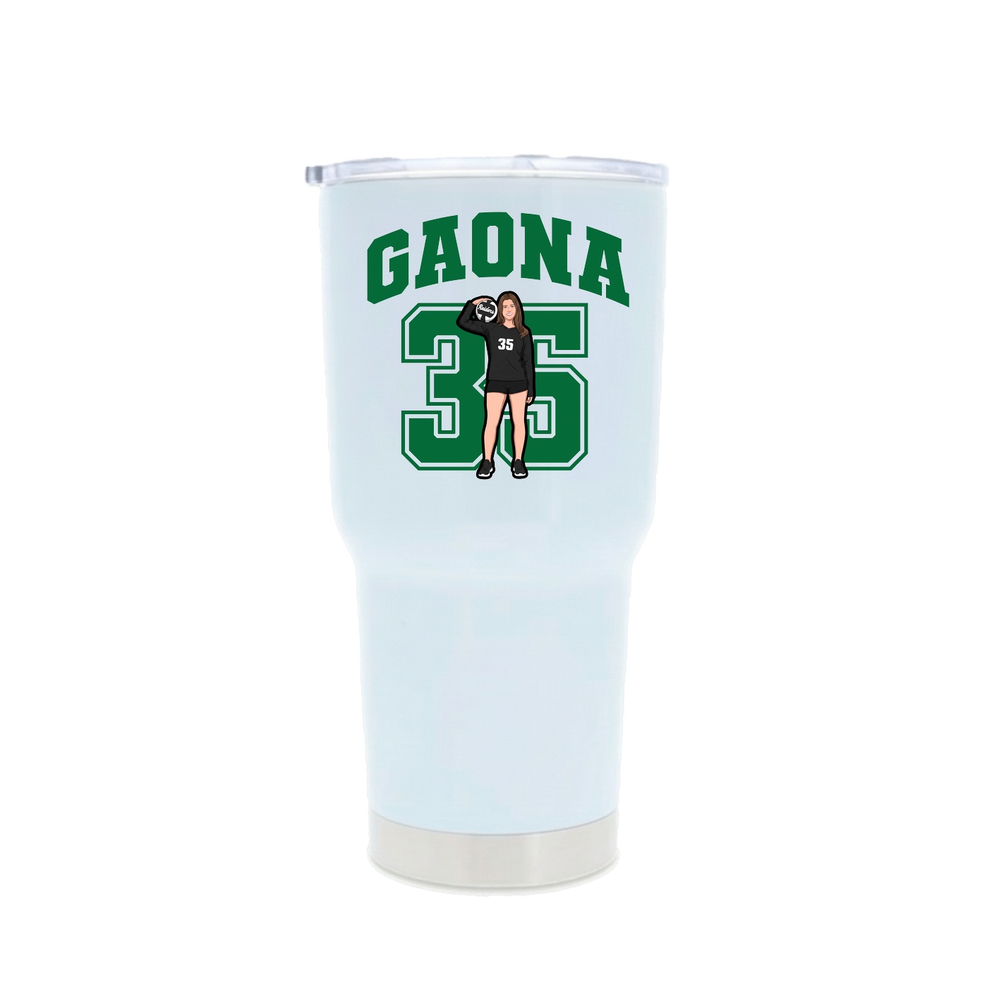 30oz Stainless Steel Tumbler — Number in White