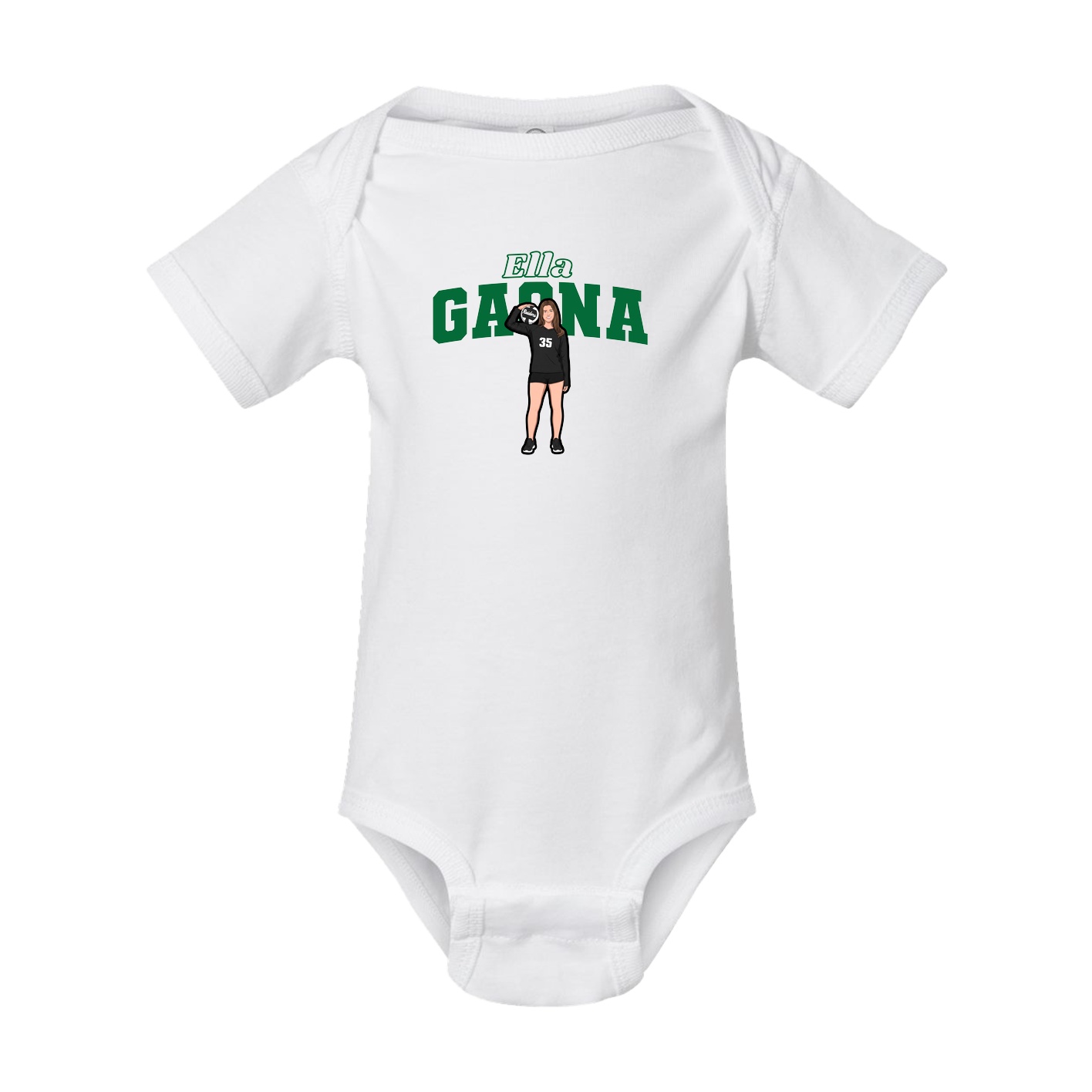 Baby Onesie — Name Arch in White