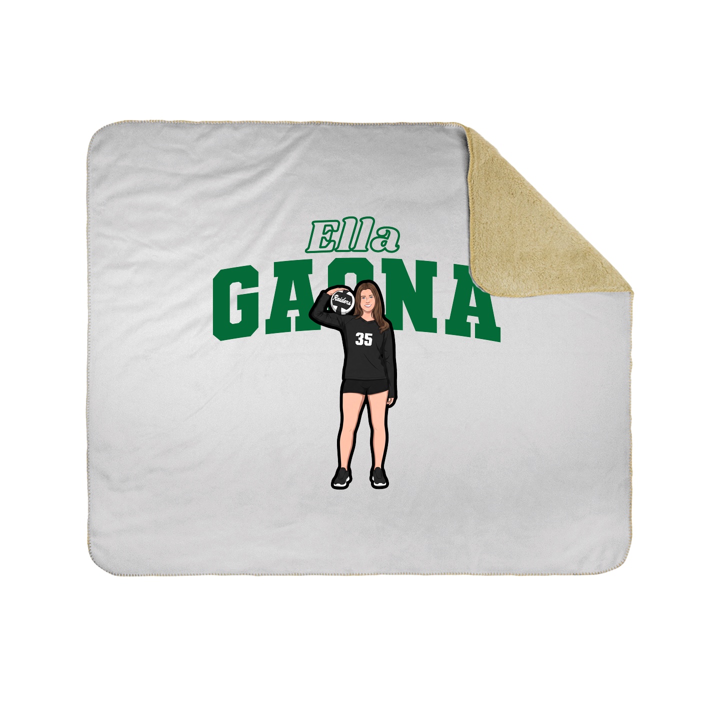 Throw Blanket — Name Arch in White