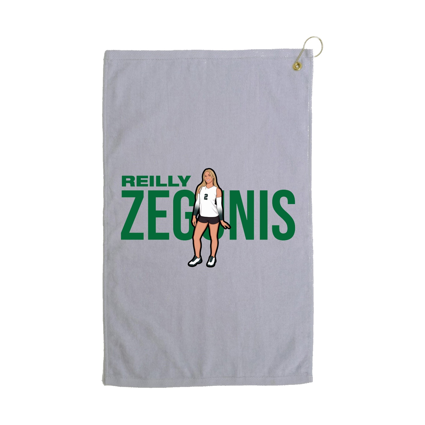 Golf Towel — Player Name in Grey