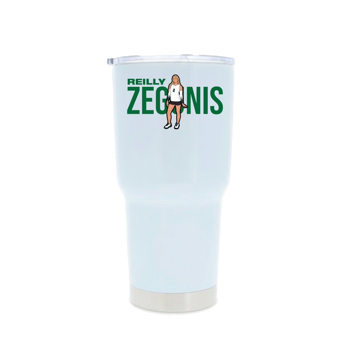 30oz Stainless Steel Tumbler — Player Name in White