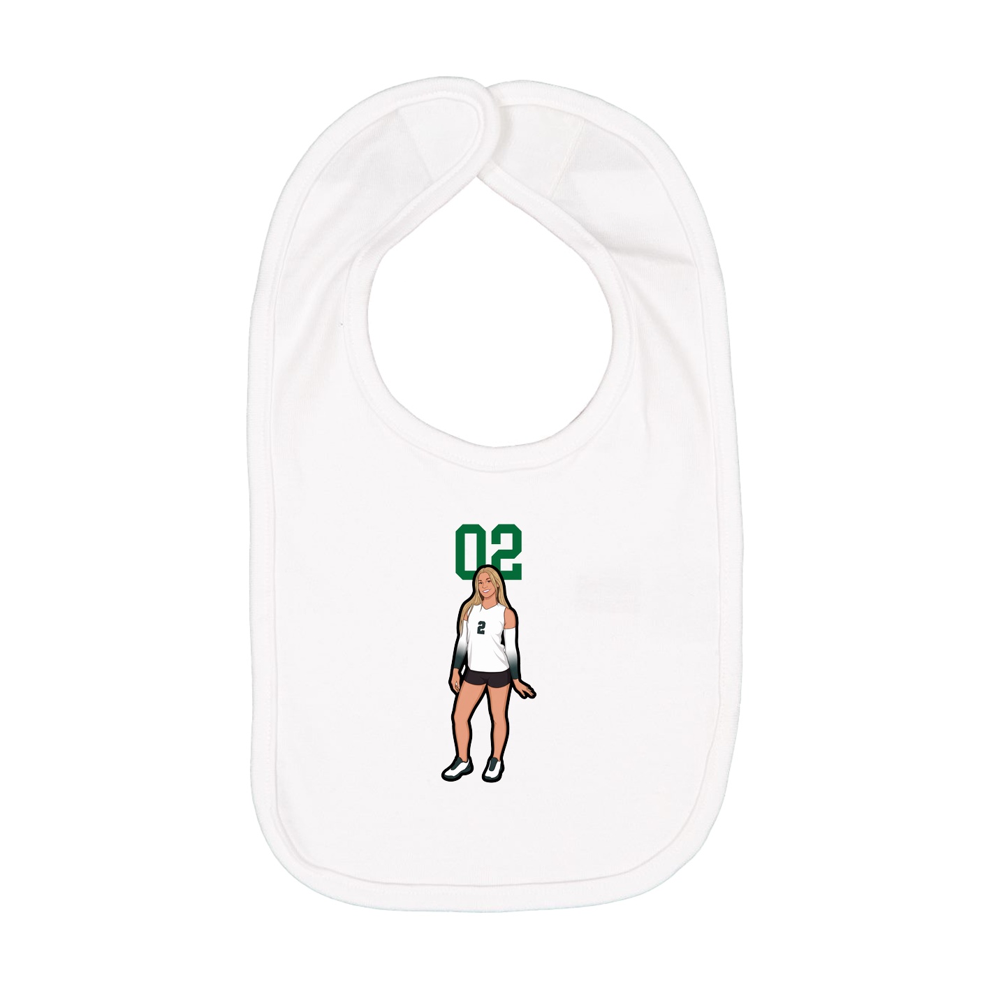 Infant Bib — Number Top in White