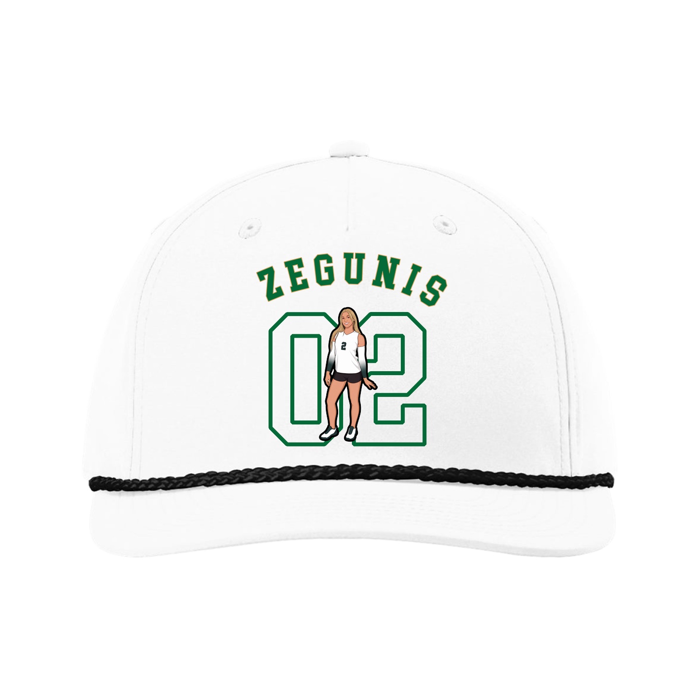 Five-Panel Classic Rope Cap — Shirsey Arch in White
