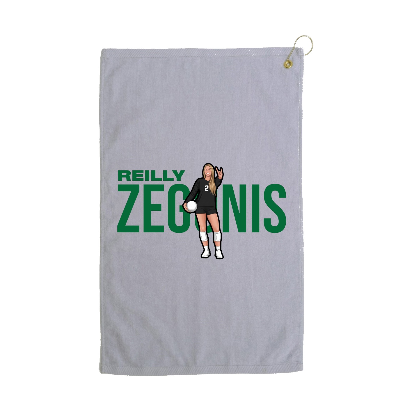 Golf Towel — Player Name in Grey
