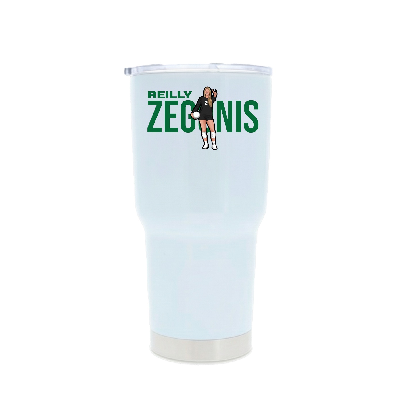 30oz Stainless Steel Tumbler — Player Name in White