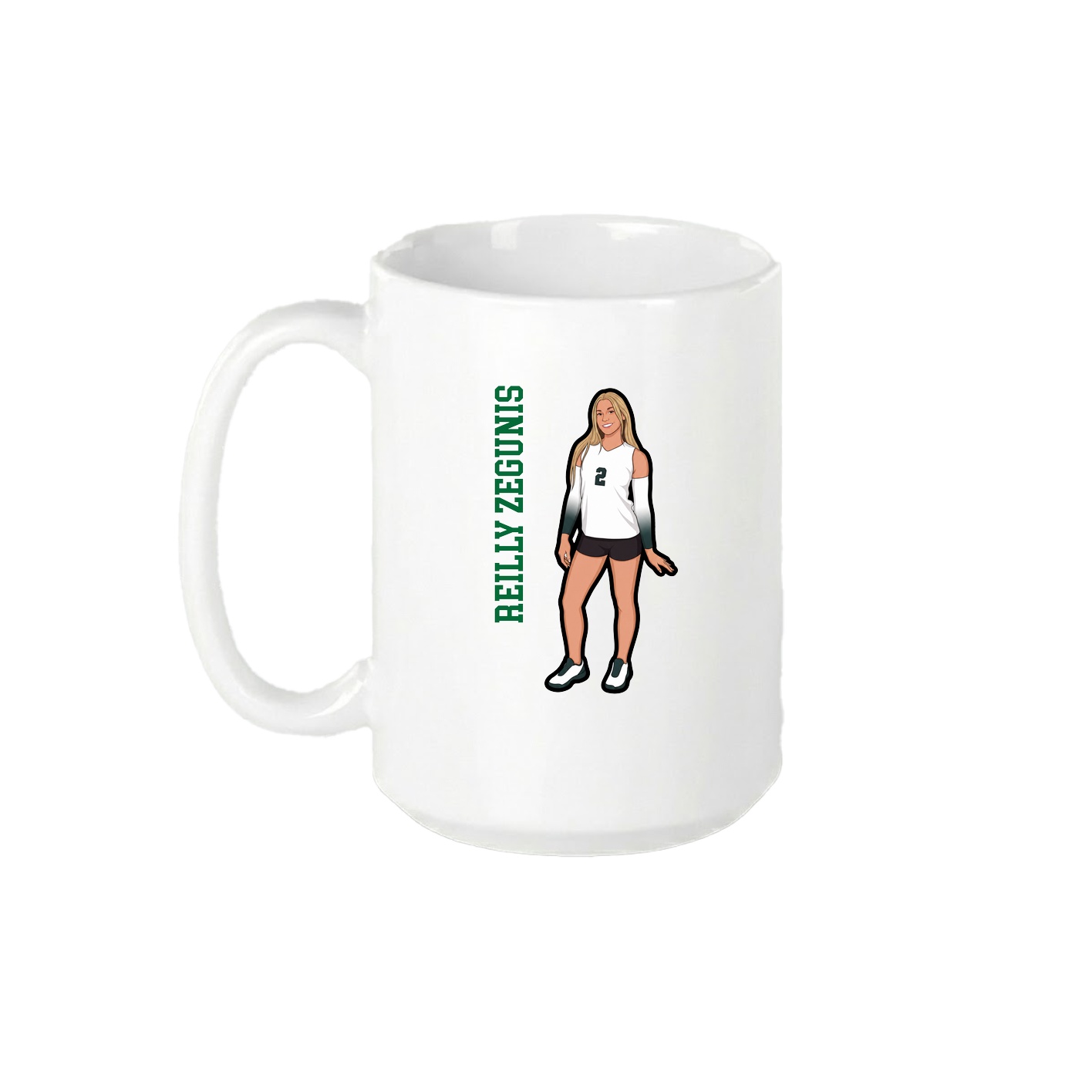 15oz Coffee Mug — Name Vertical in White