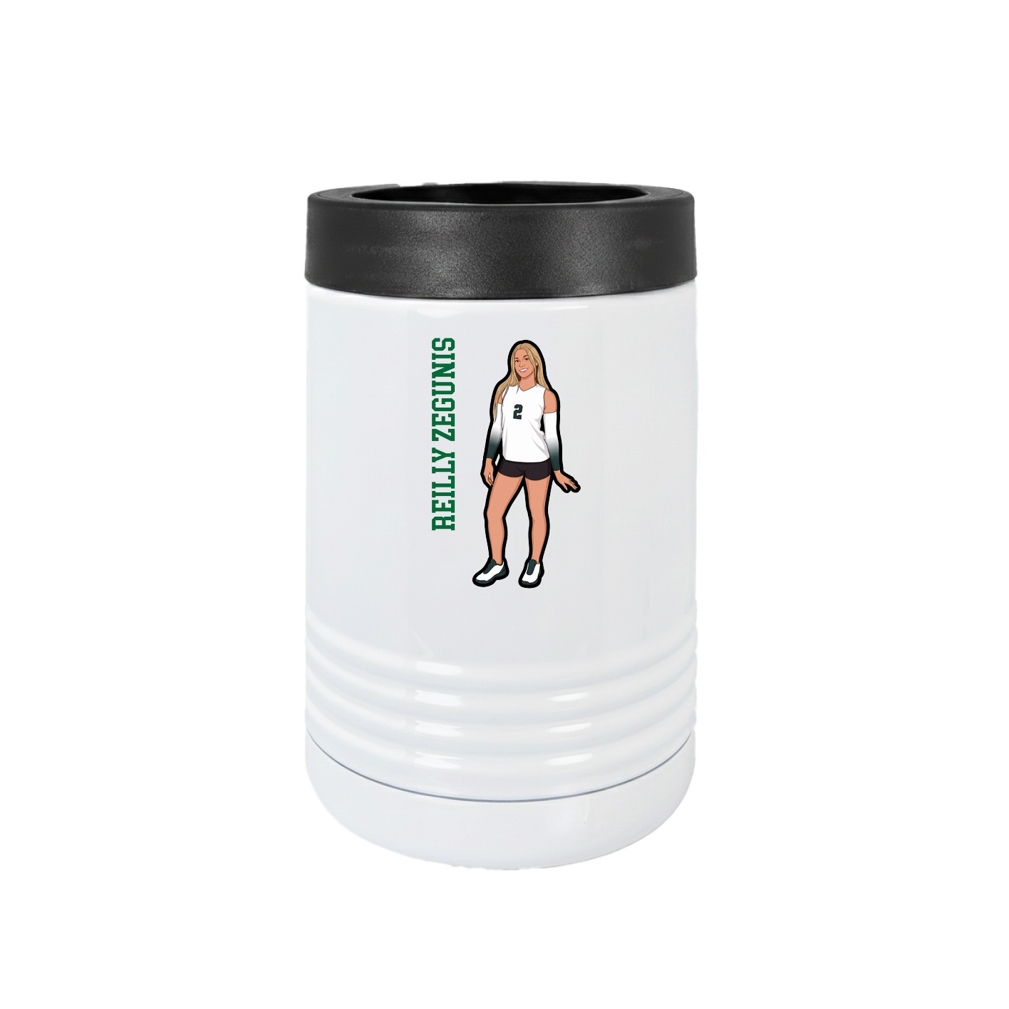 Beverage Holder — Name Vertical in White