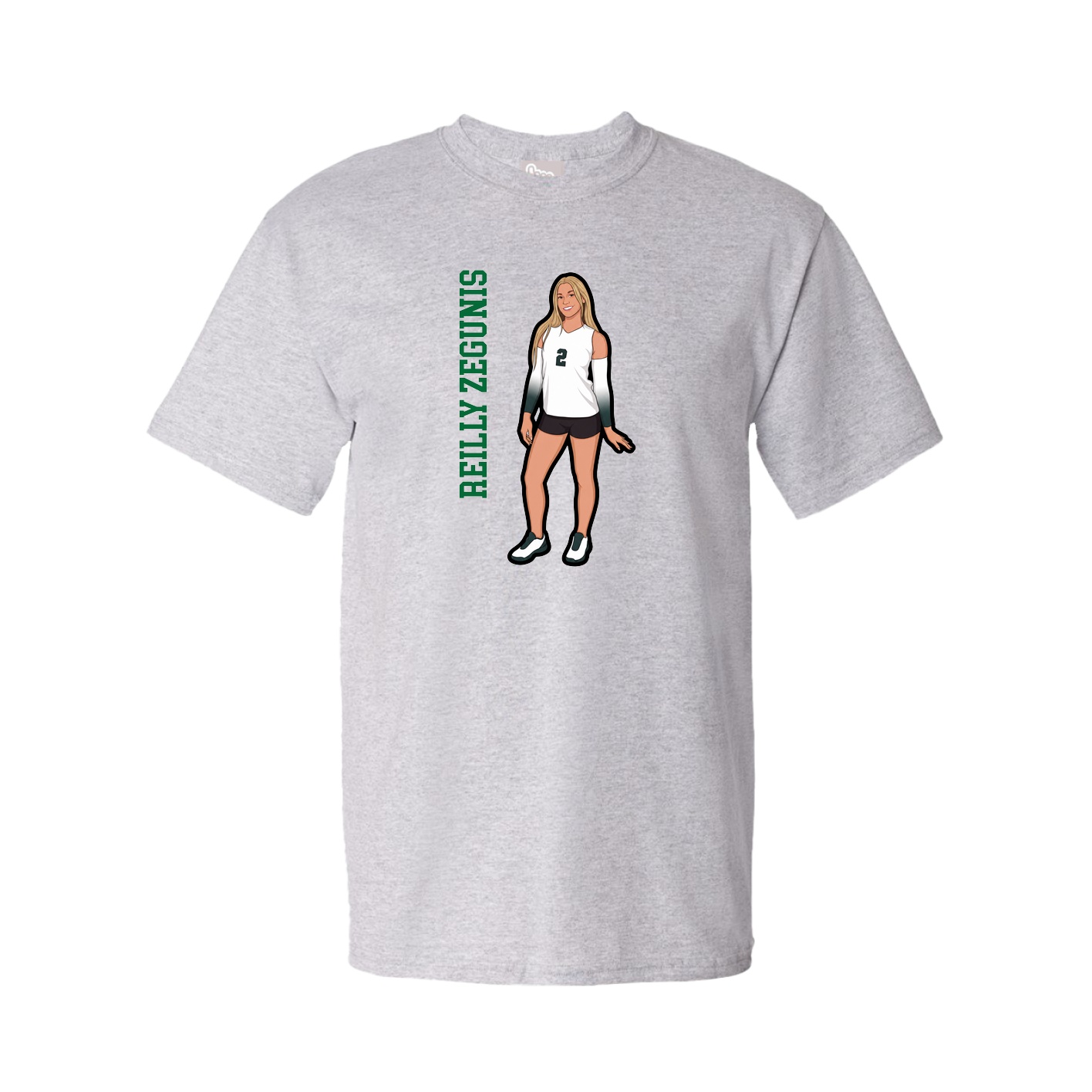 Tee — Name Vertical in Grey