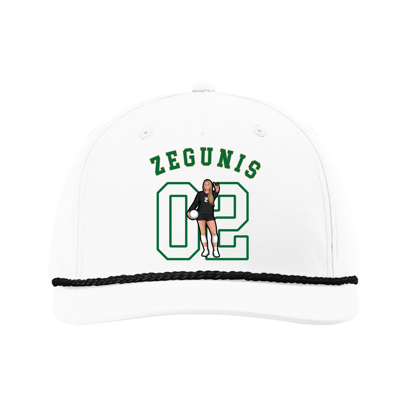 Five-Panel Classic Rope Cap — Shirsey Arch in White