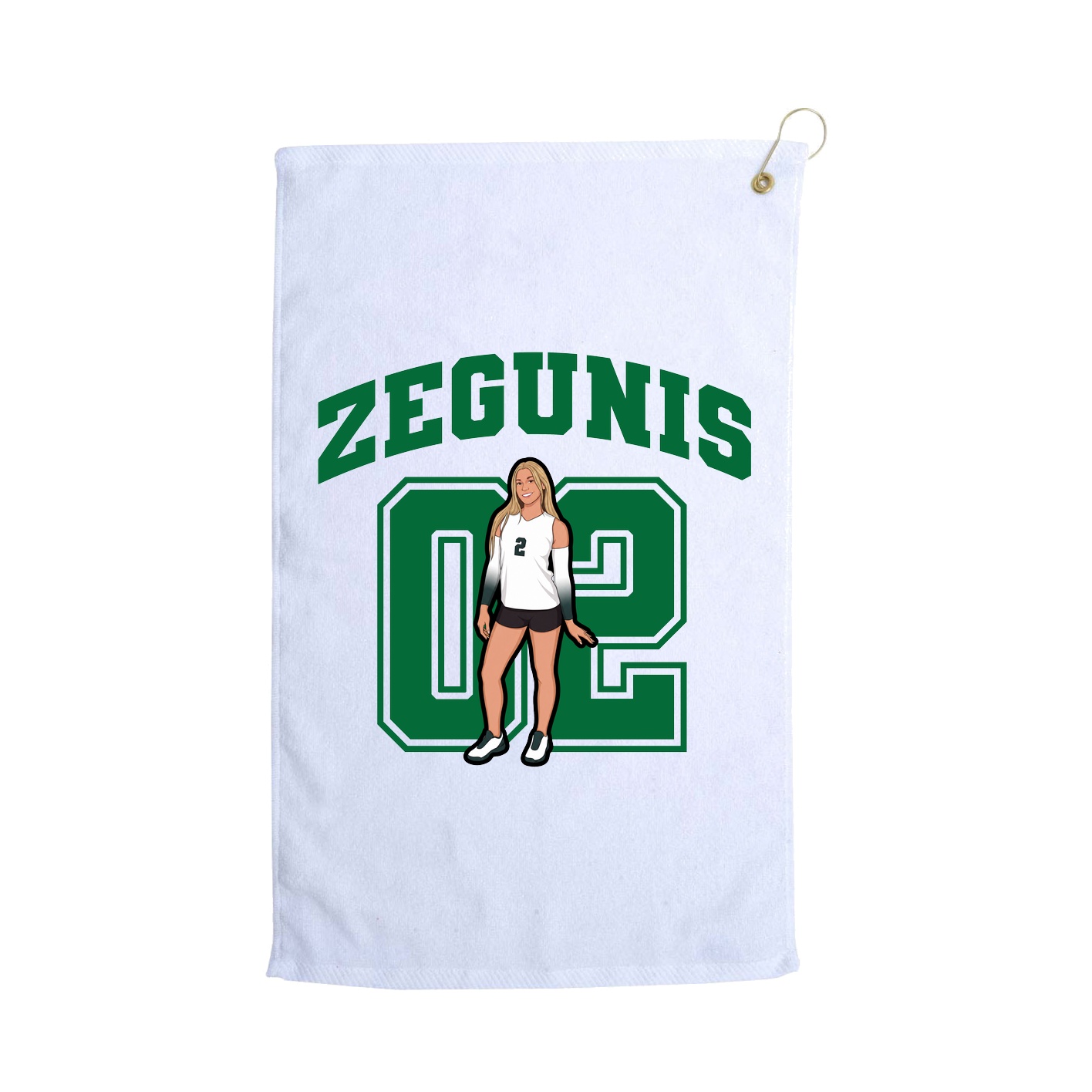 Golf Towel — Number in White