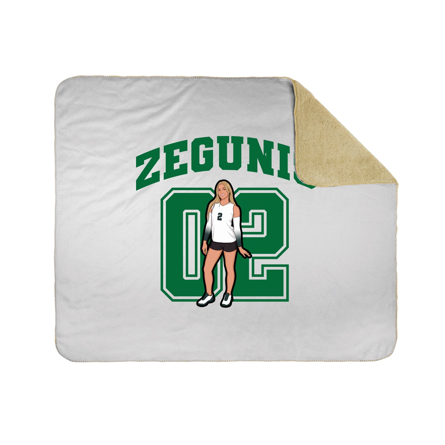 Throw Blanket — Number in White