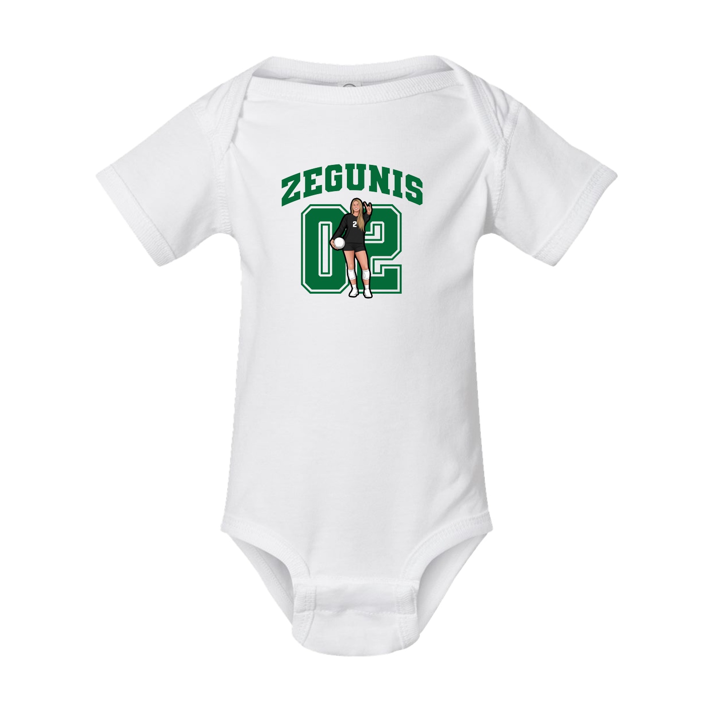 Baby Onesie — Number in White