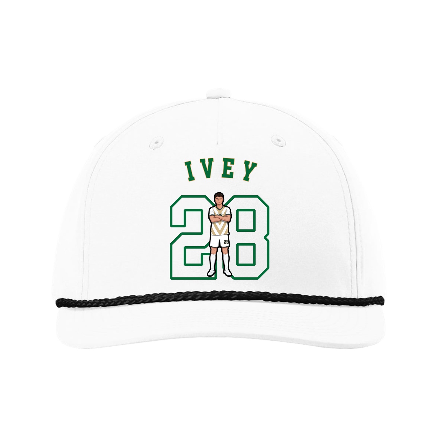 Five-Panel Classic Rope Cap — Shirsey Arch in White
