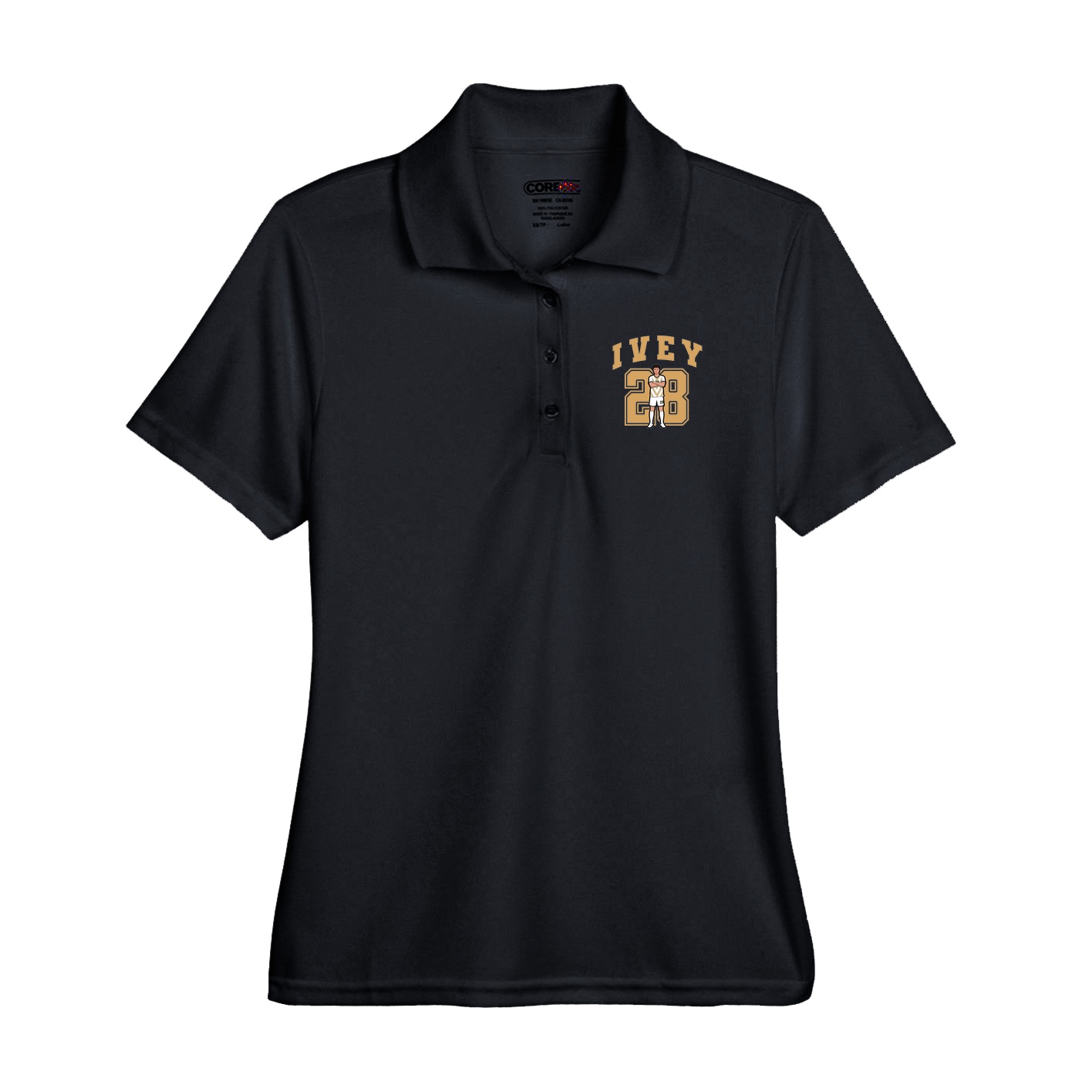 Performance Polo — Number in Black