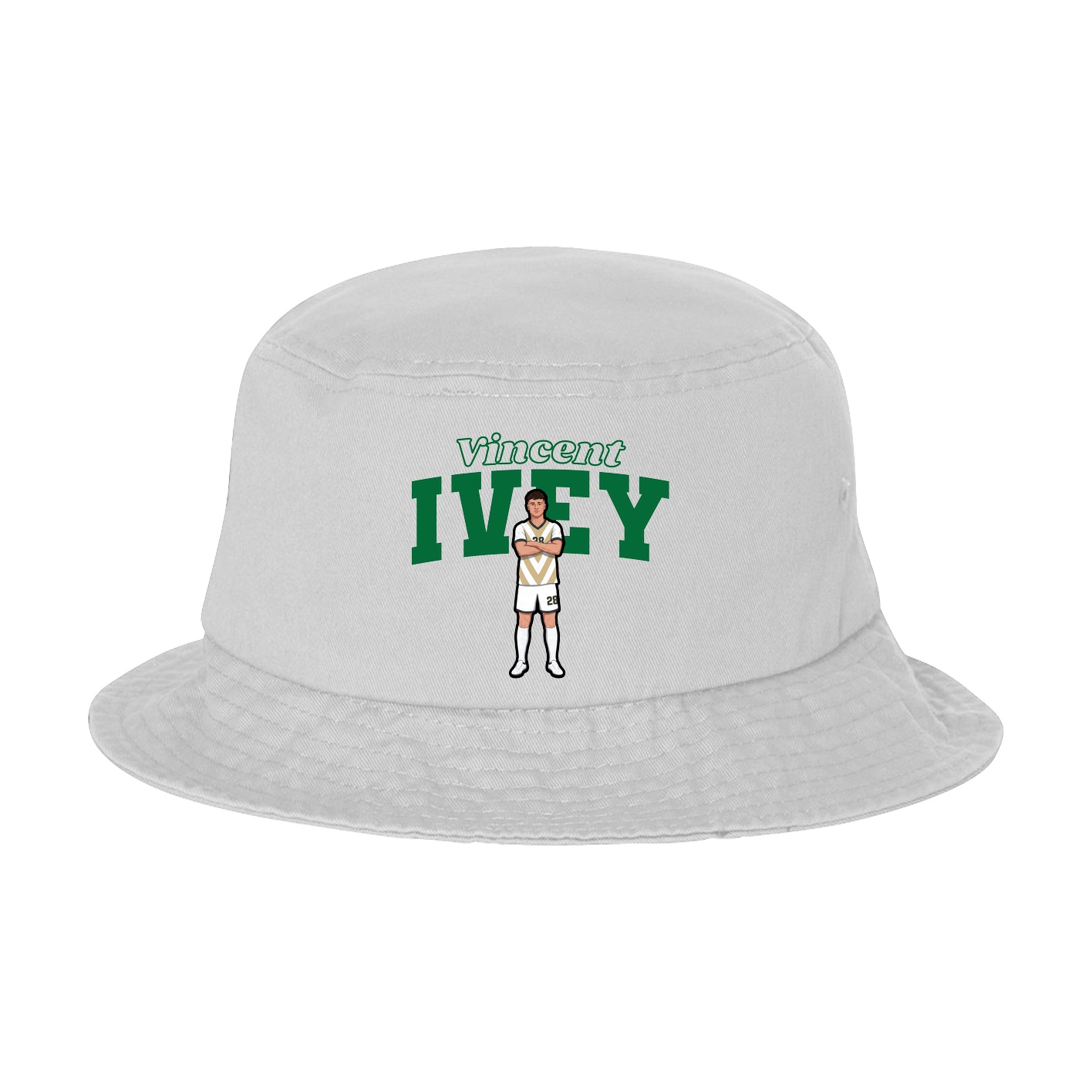 Bucket Cap — Name Arch in White