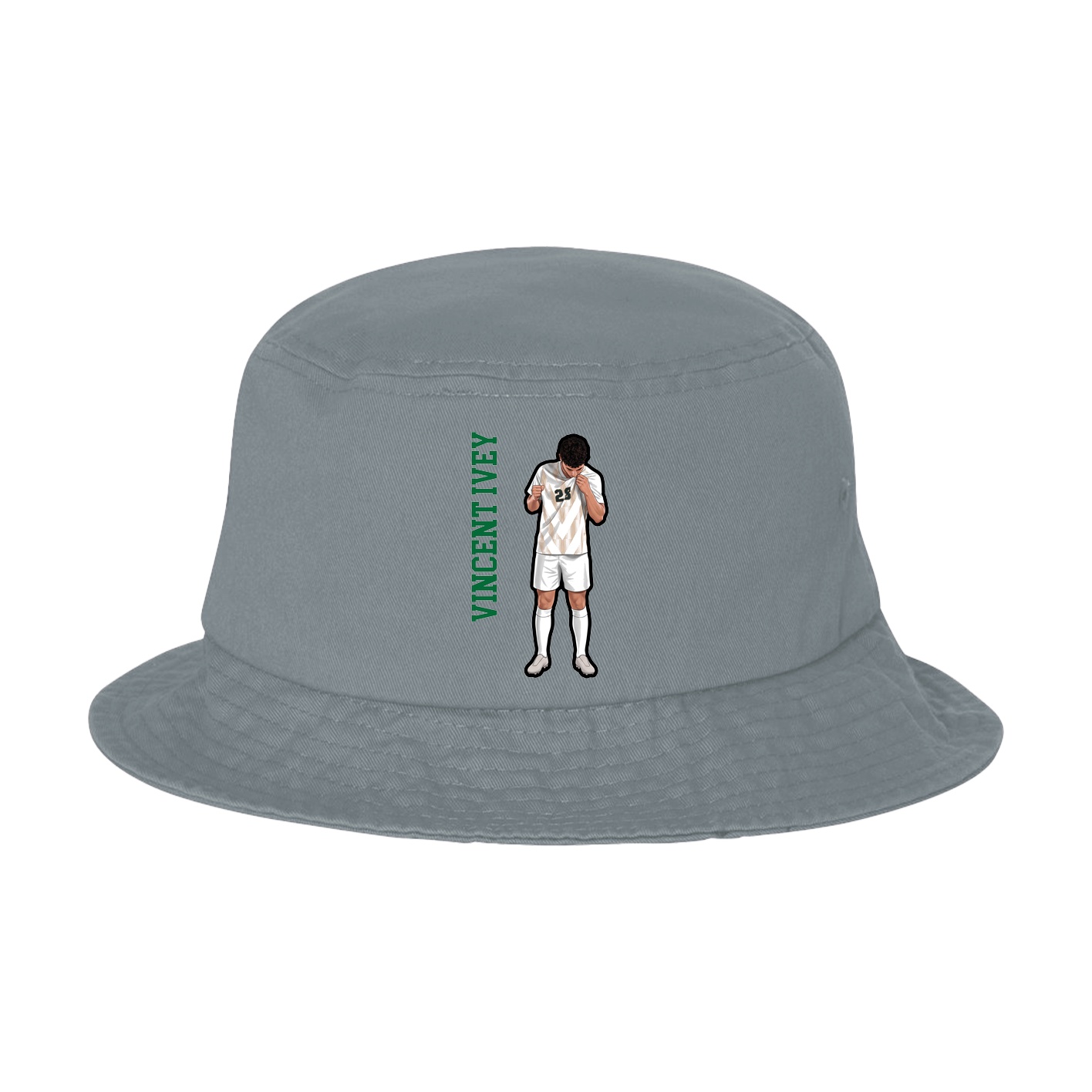 Bucket Cap — Name Vertical in Grey
