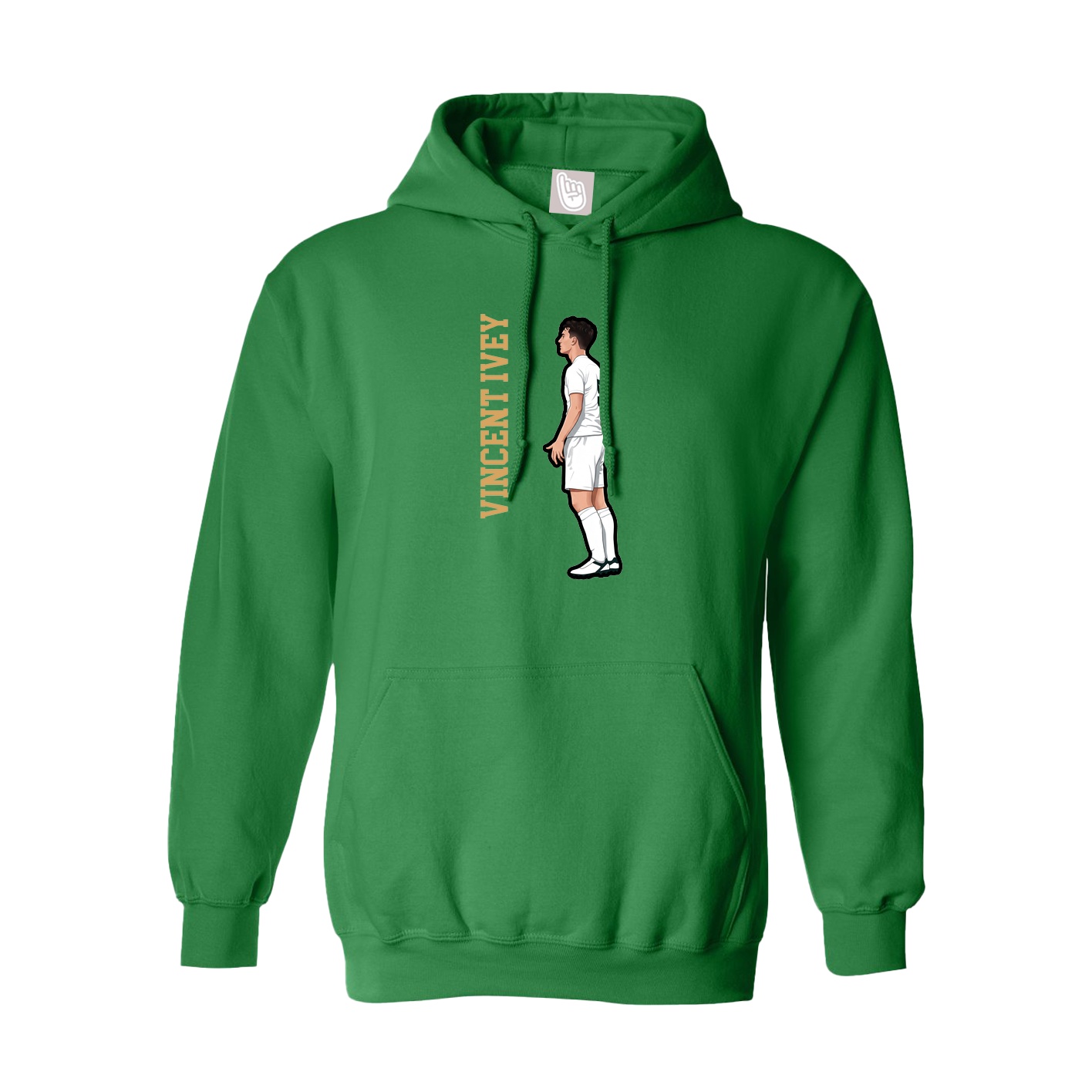 Youth Hoodie — Name Vertical in Green