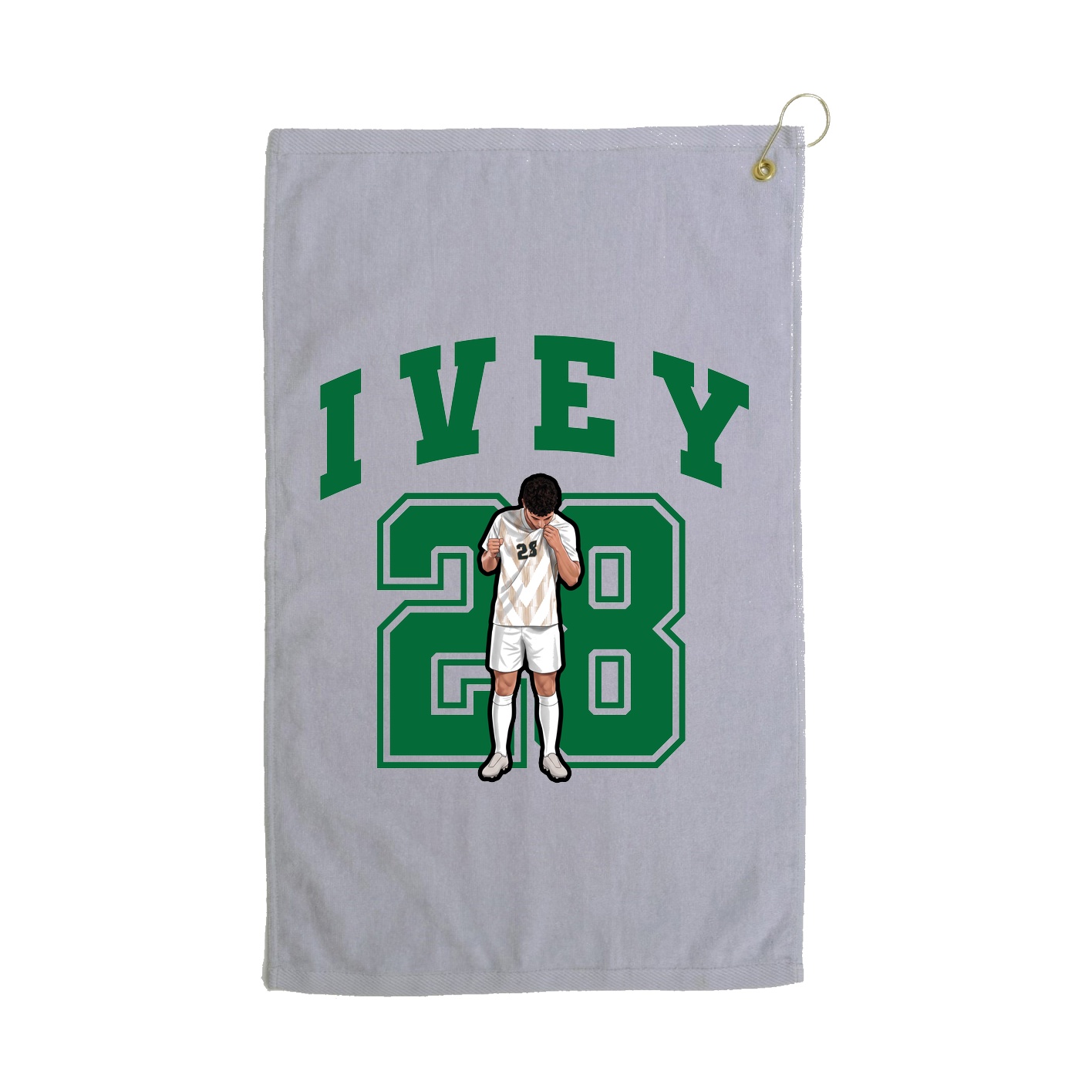Golf Towel — Number in Grey