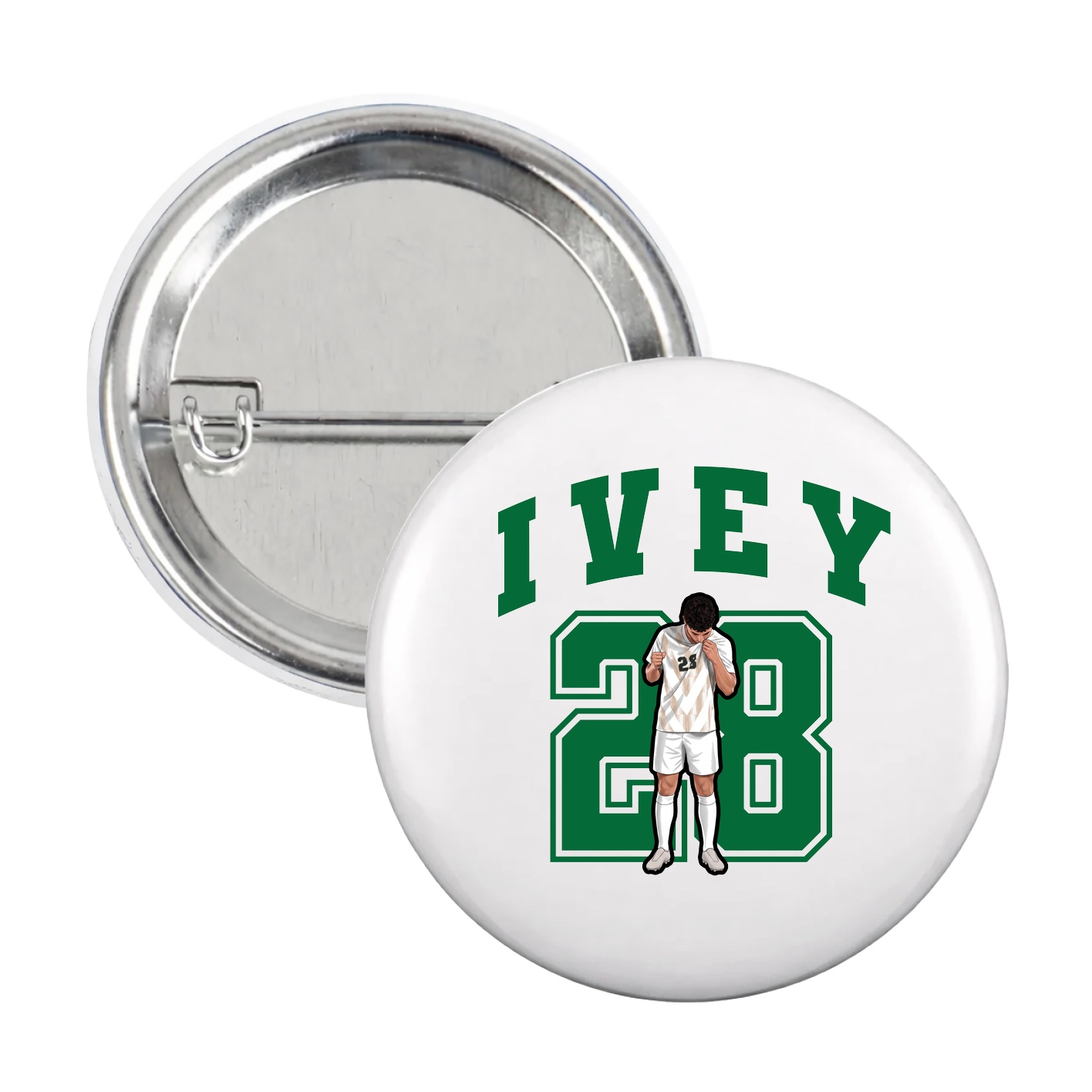 Game Day Button — Number in White