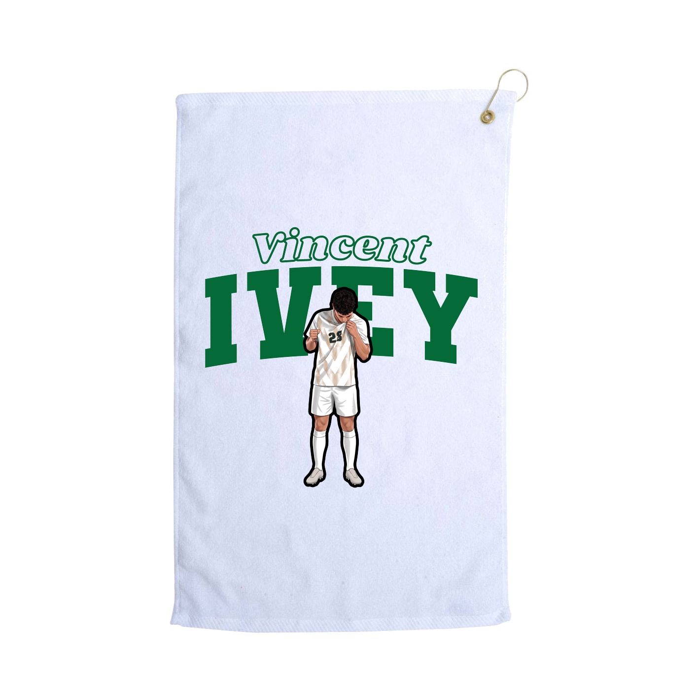 Golf Towel — Name Arch in White