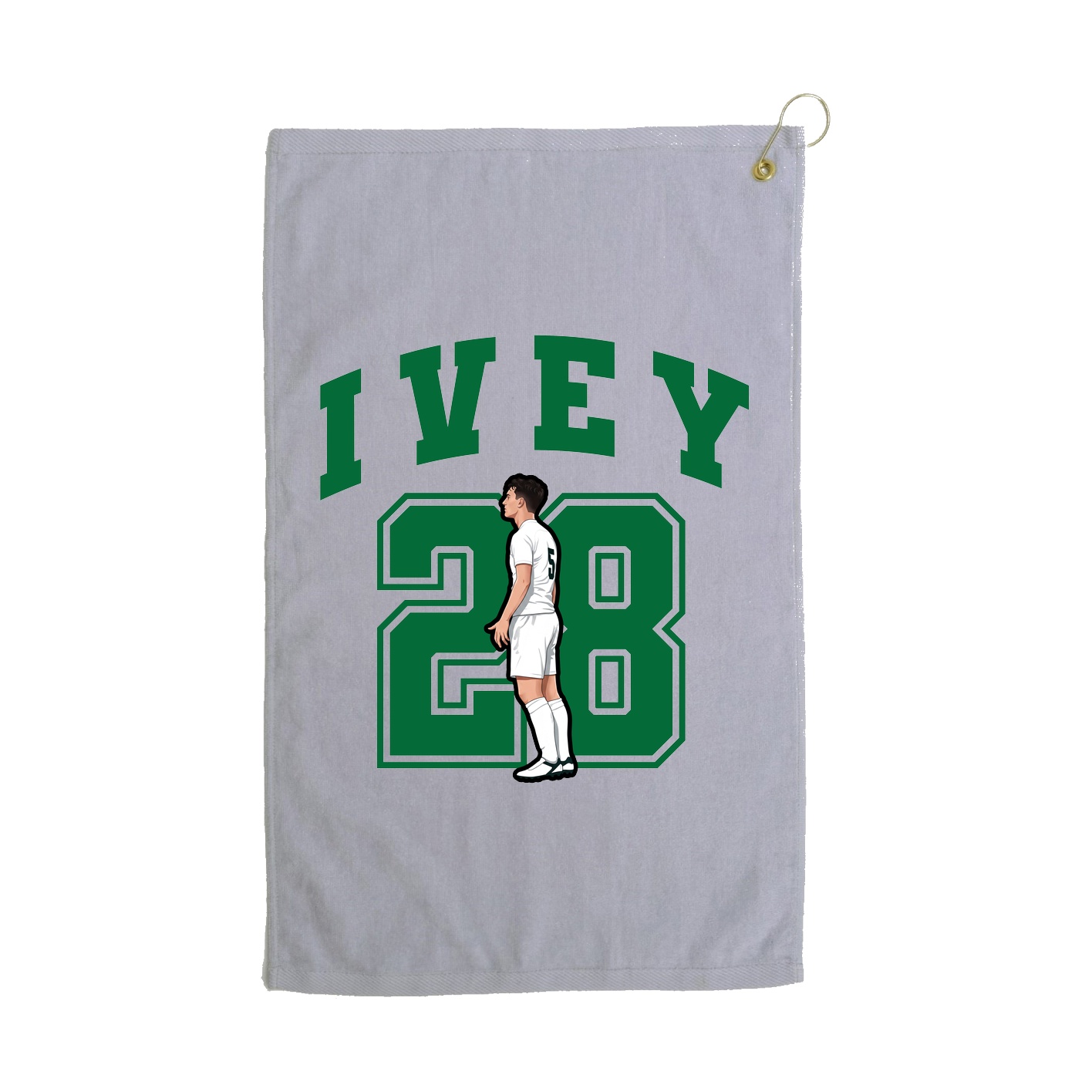 Golf Towel — Number in Grey