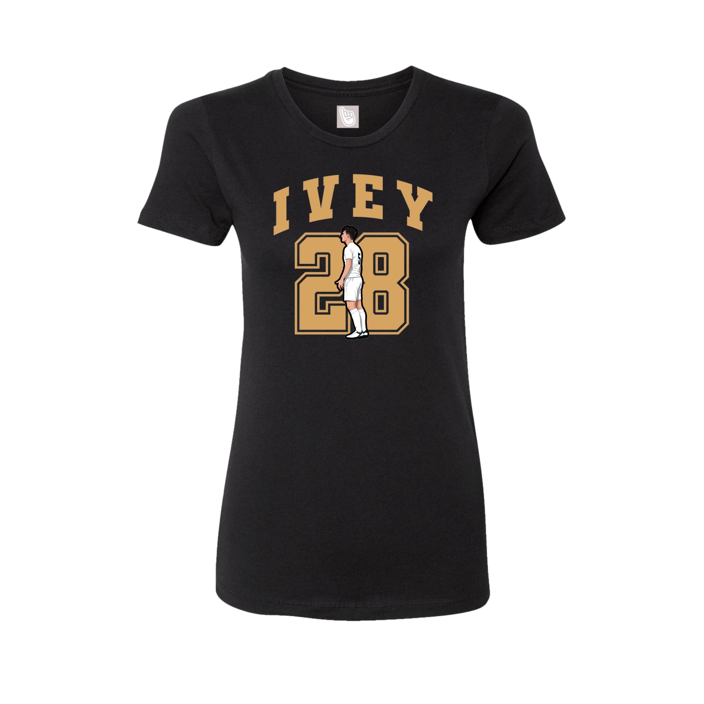 Fitted Women's Tee — Number in Black