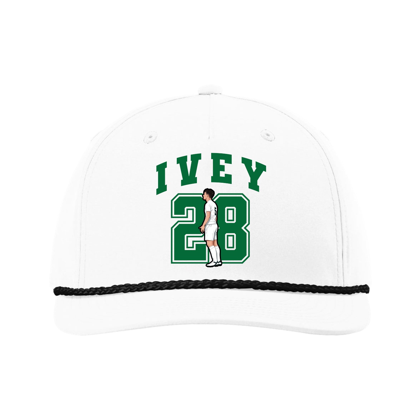 Five-Panel Classic Rope Cap — Number in White