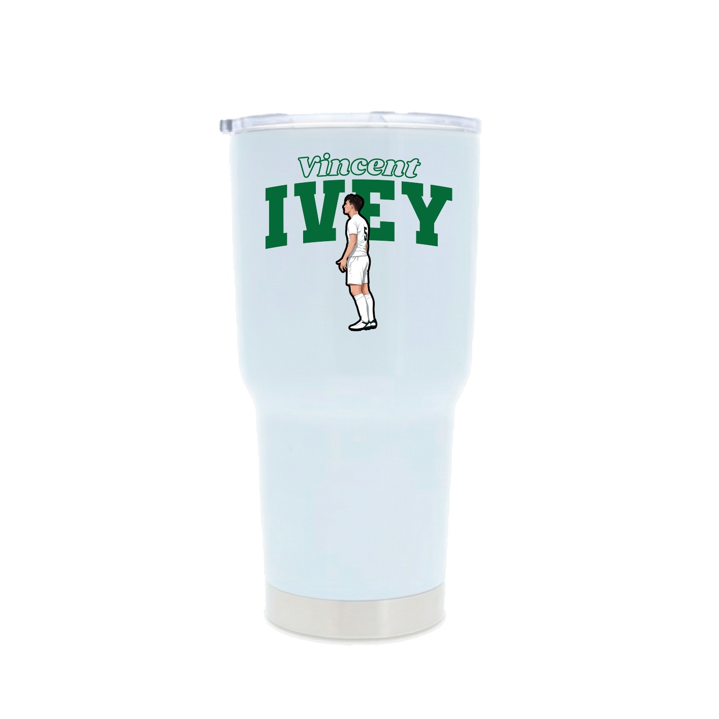 30oz Stainless Steel Tumbler — Name Arch in White