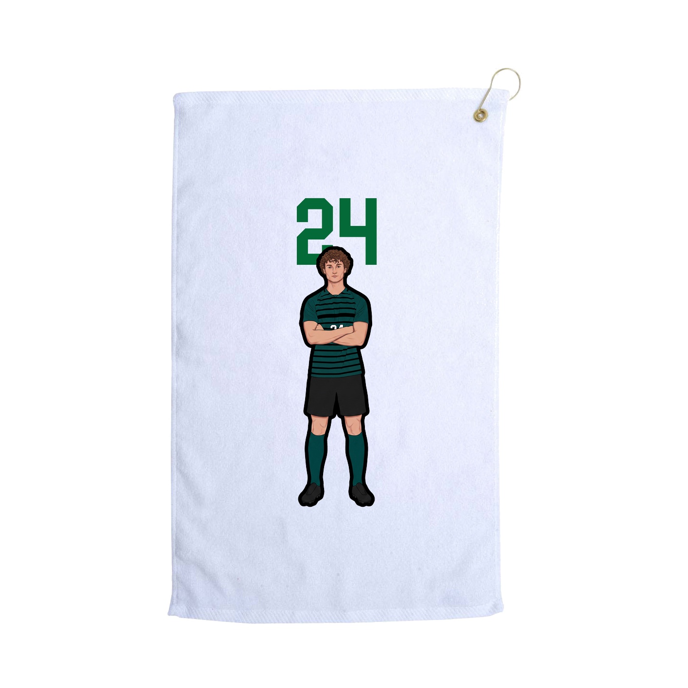 Golf Towel — Number Top in White