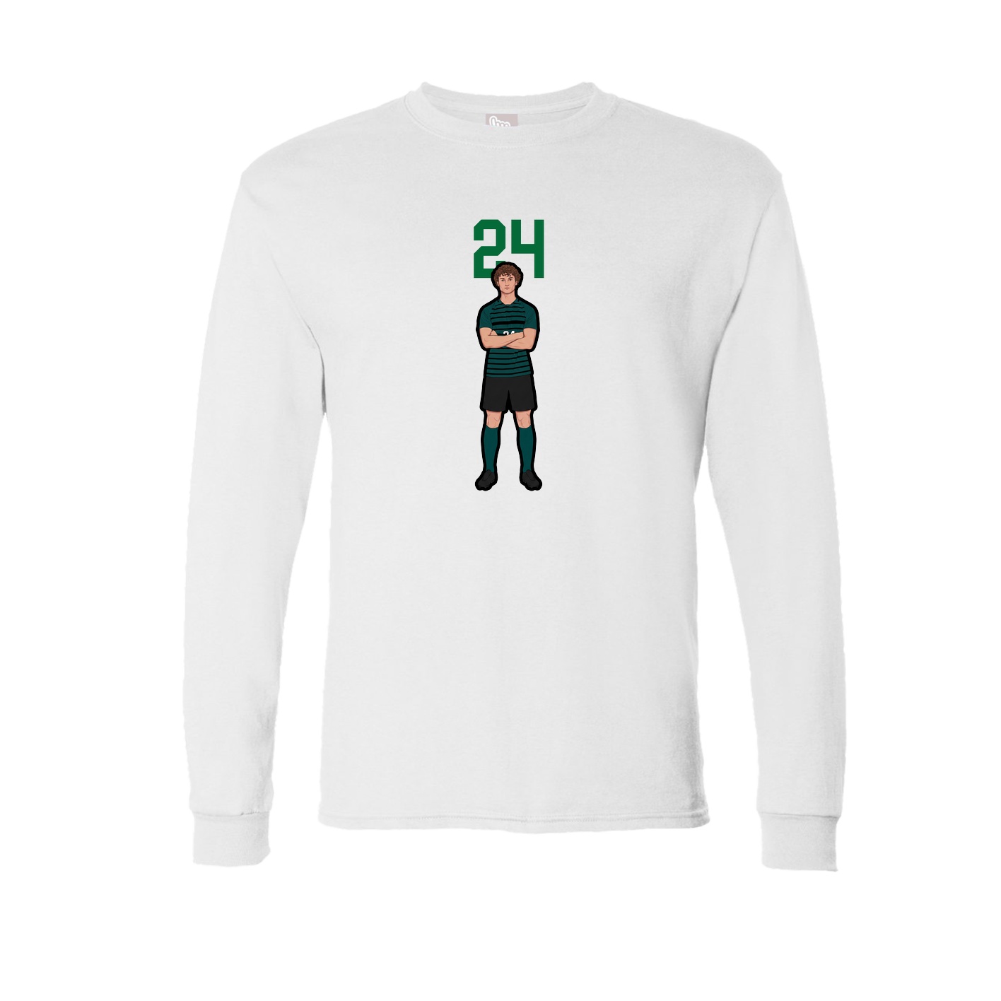 Long Sleeve Tee — Number Top in White