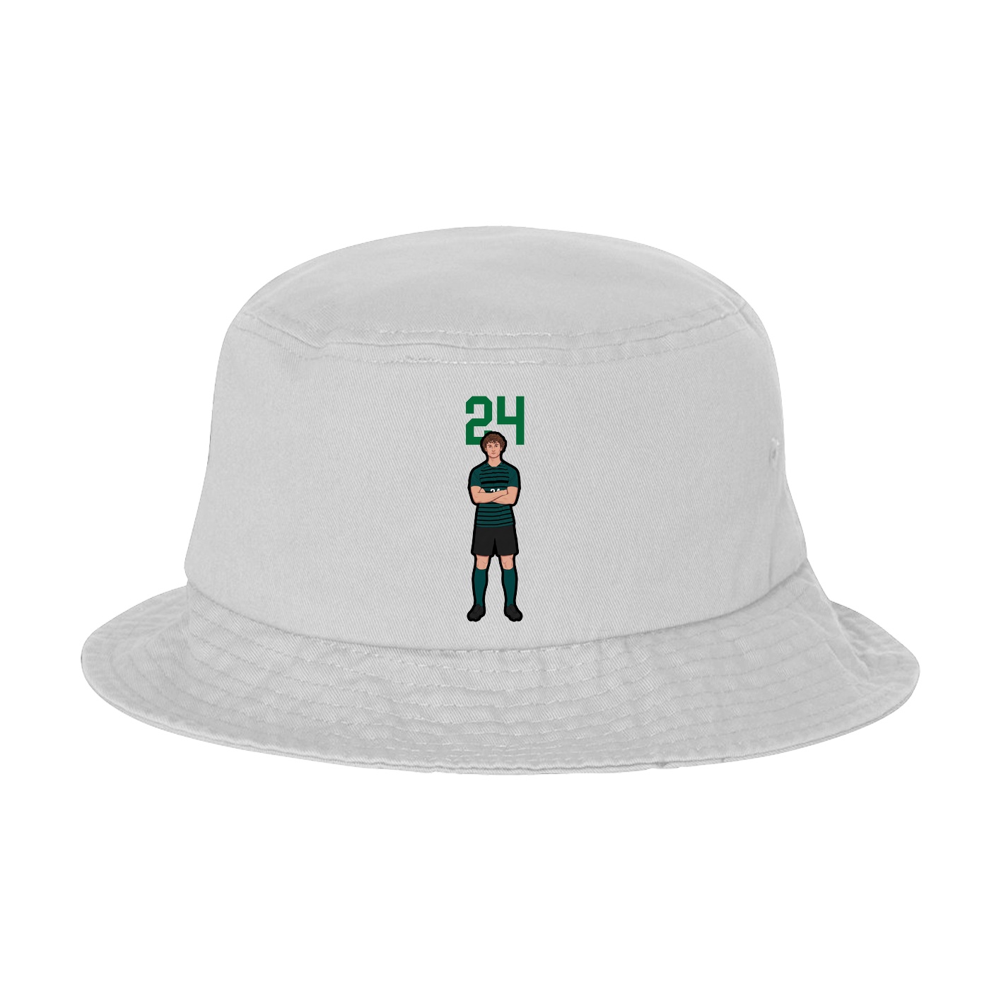 Bucket Cap — Number Top in White