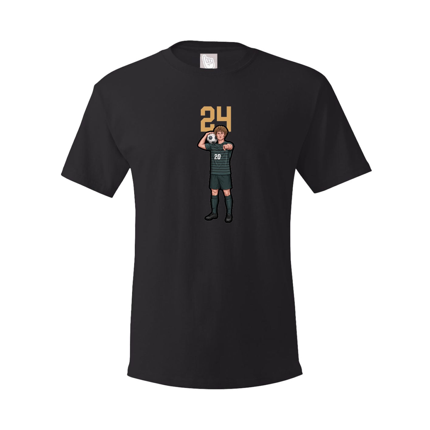 Youth Tee — Number Top in Black