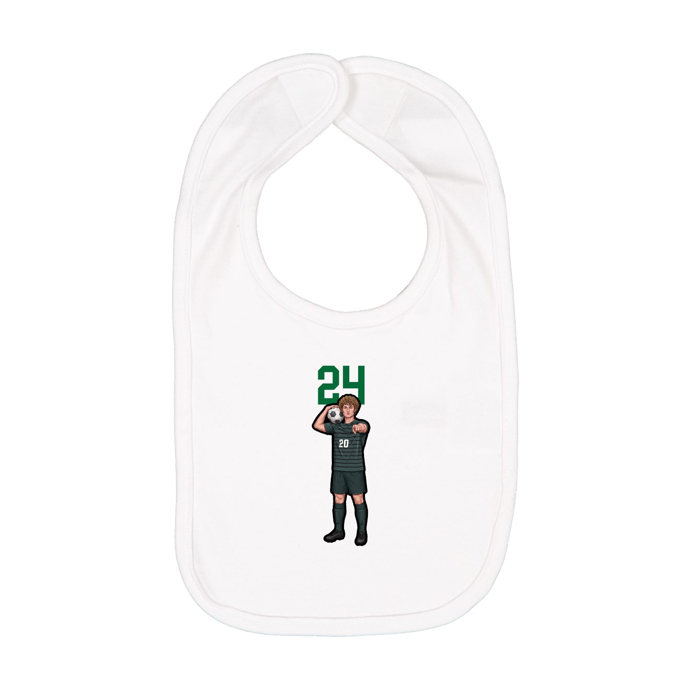Infant Bib — Number Top in White