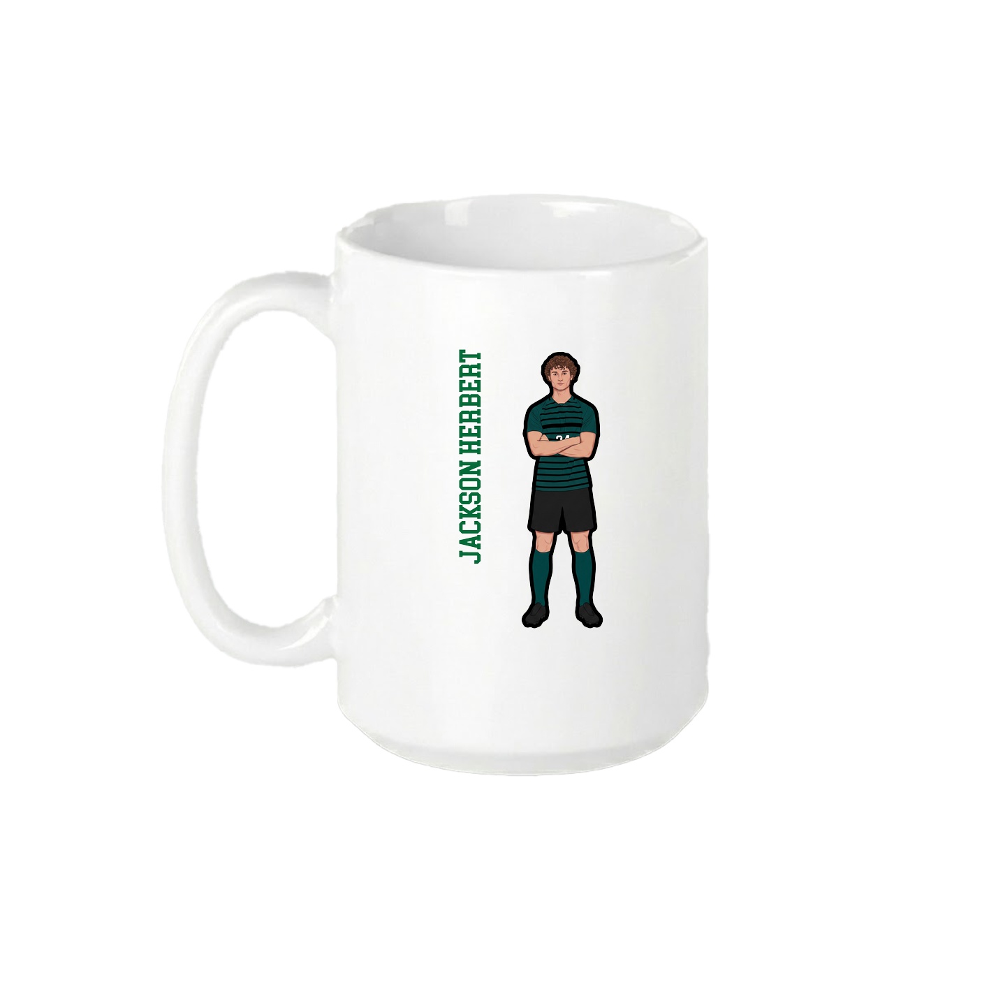15oz Coffee Mug — Name Vertical in White