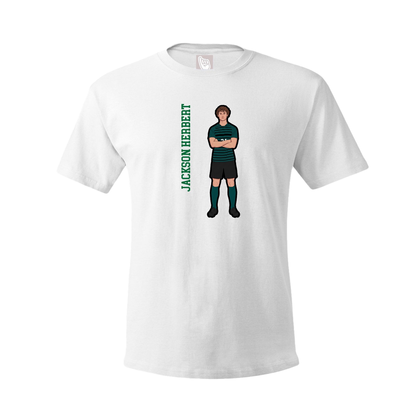 Tee — Name Vertical in White
