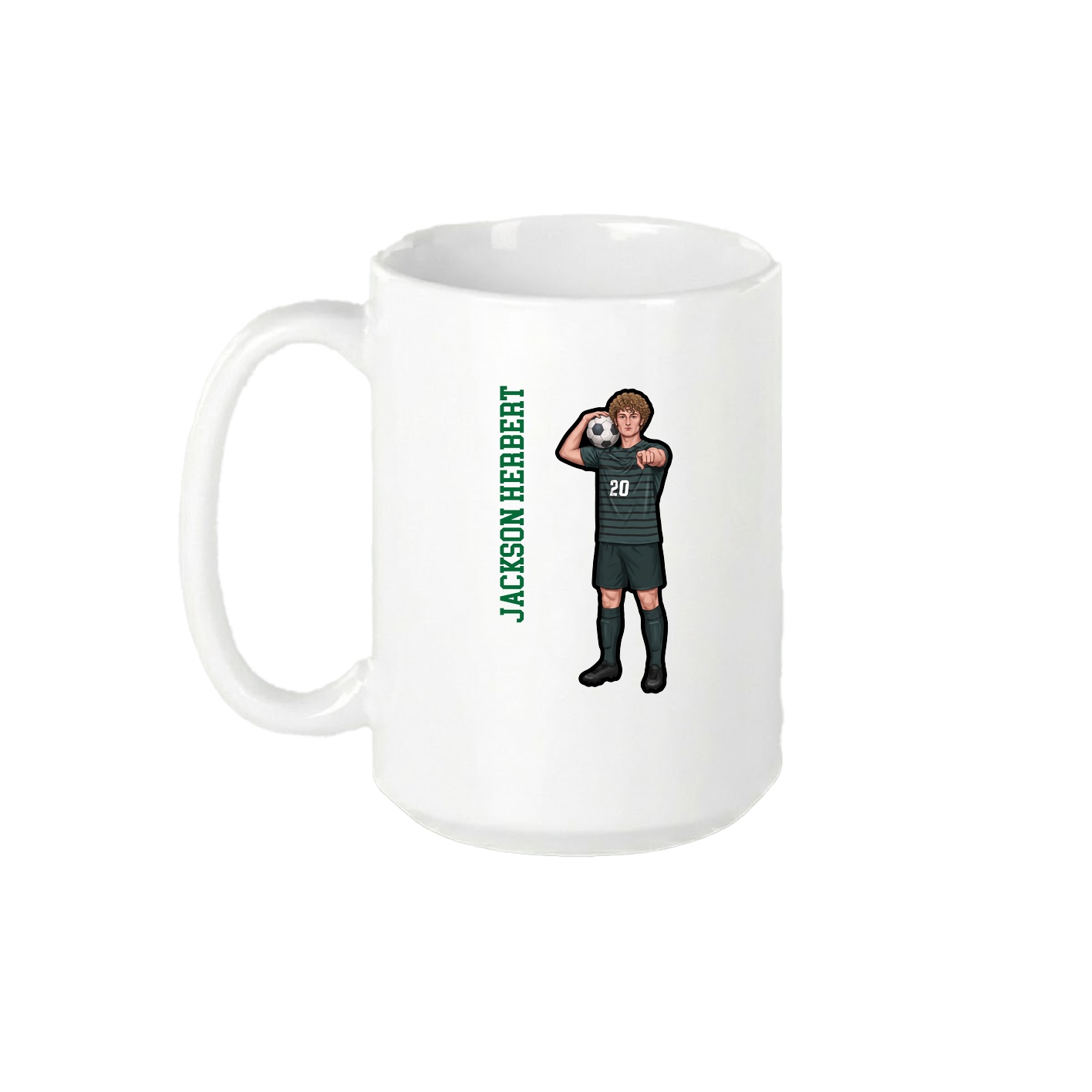15oz Coffee Mug — Name Vertical in White