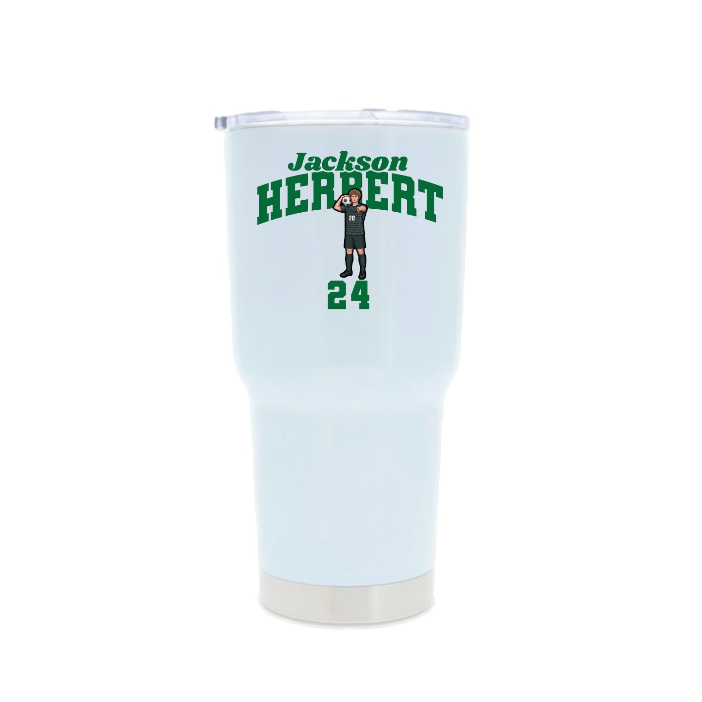 30oz Stainless Steel Tumbler — Signature Arch in White