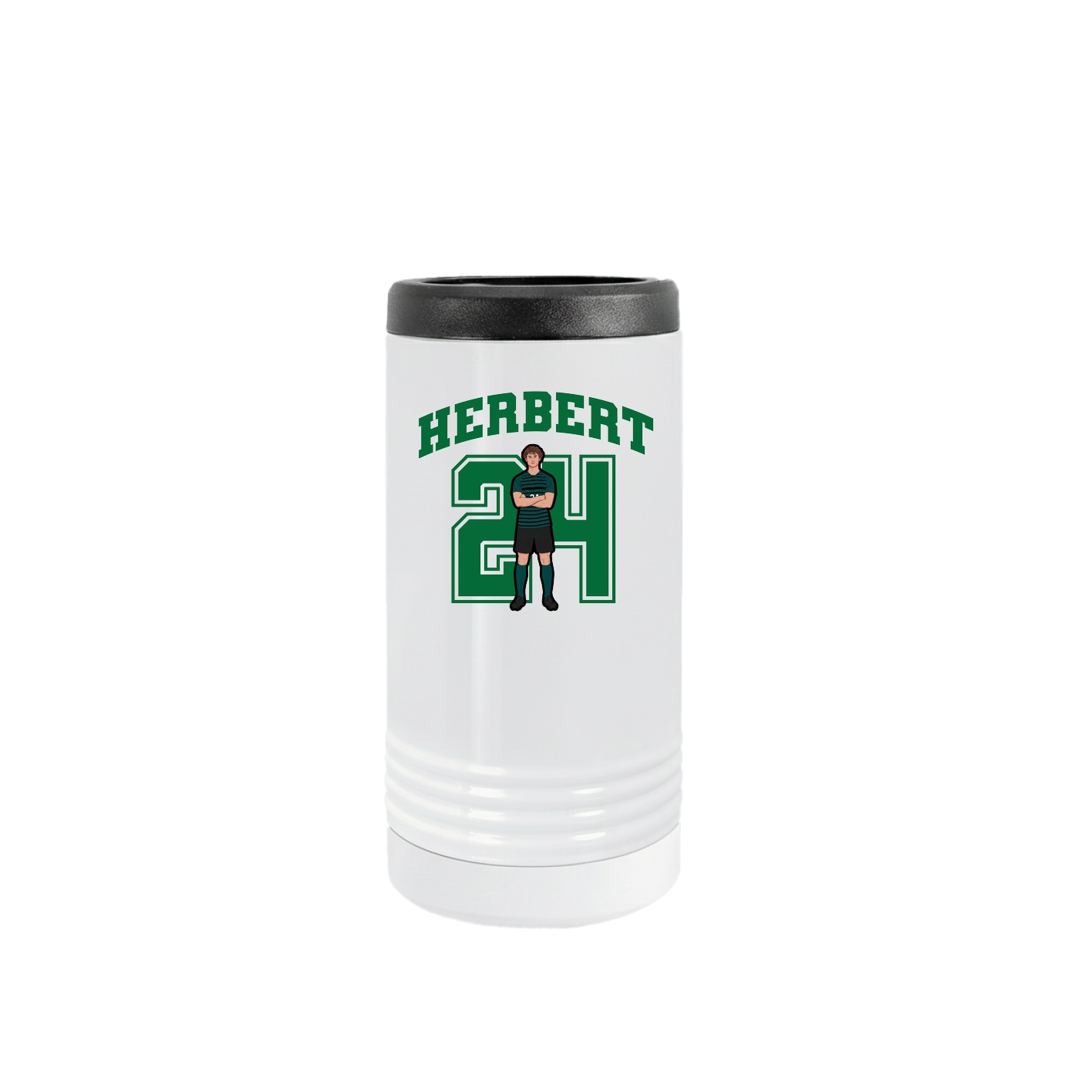 Slim Beverage Holder — Number in White