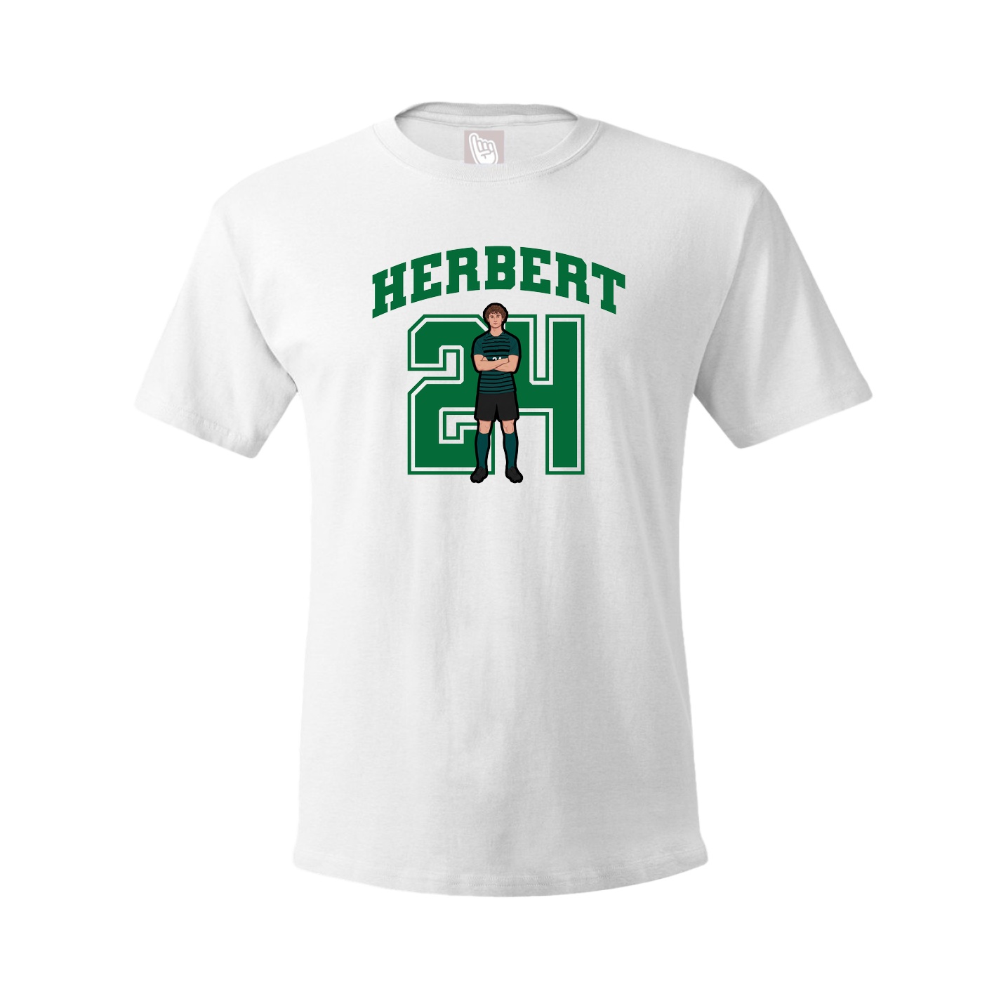 Youth Tee — Number in White