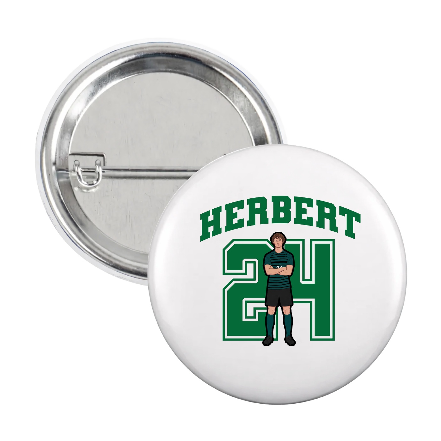 Game Day Button — Number in White