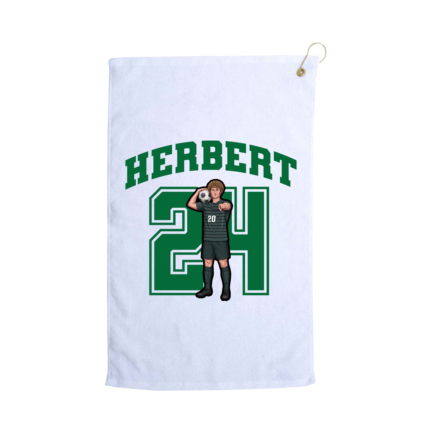 Golf Towel — Number in White