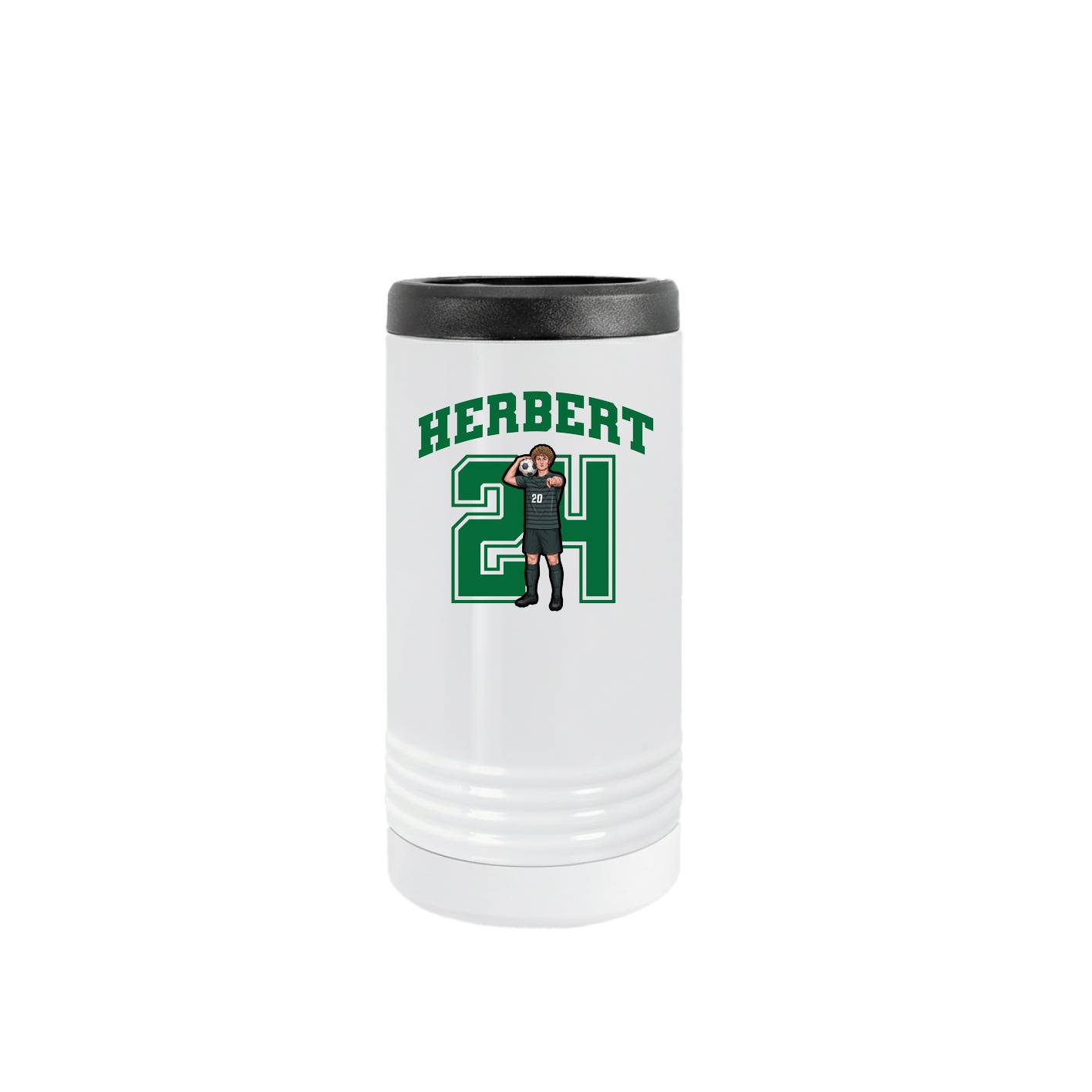 Slim Beverage Holder — Number in White