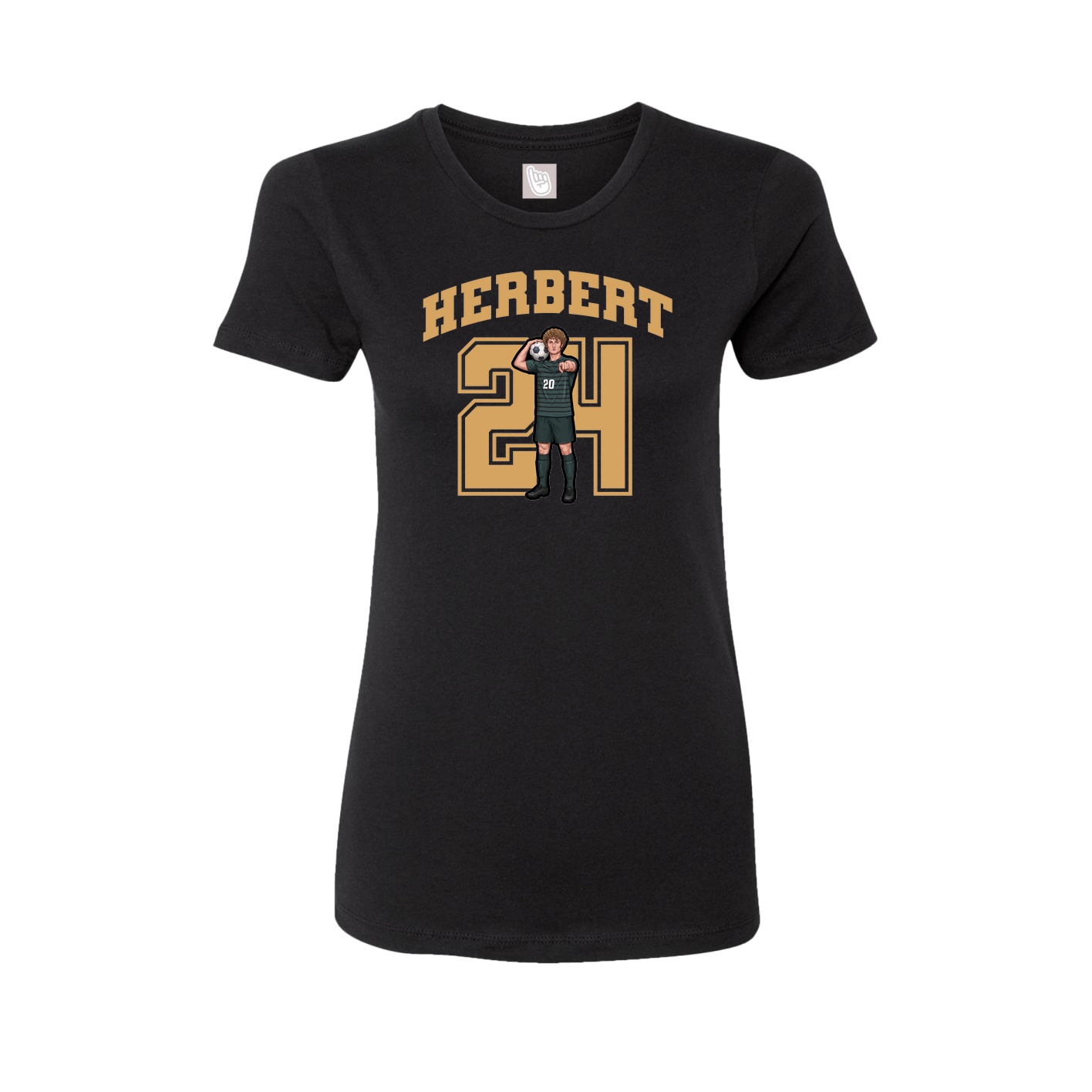 Fitted Women's Tee — Number in Black