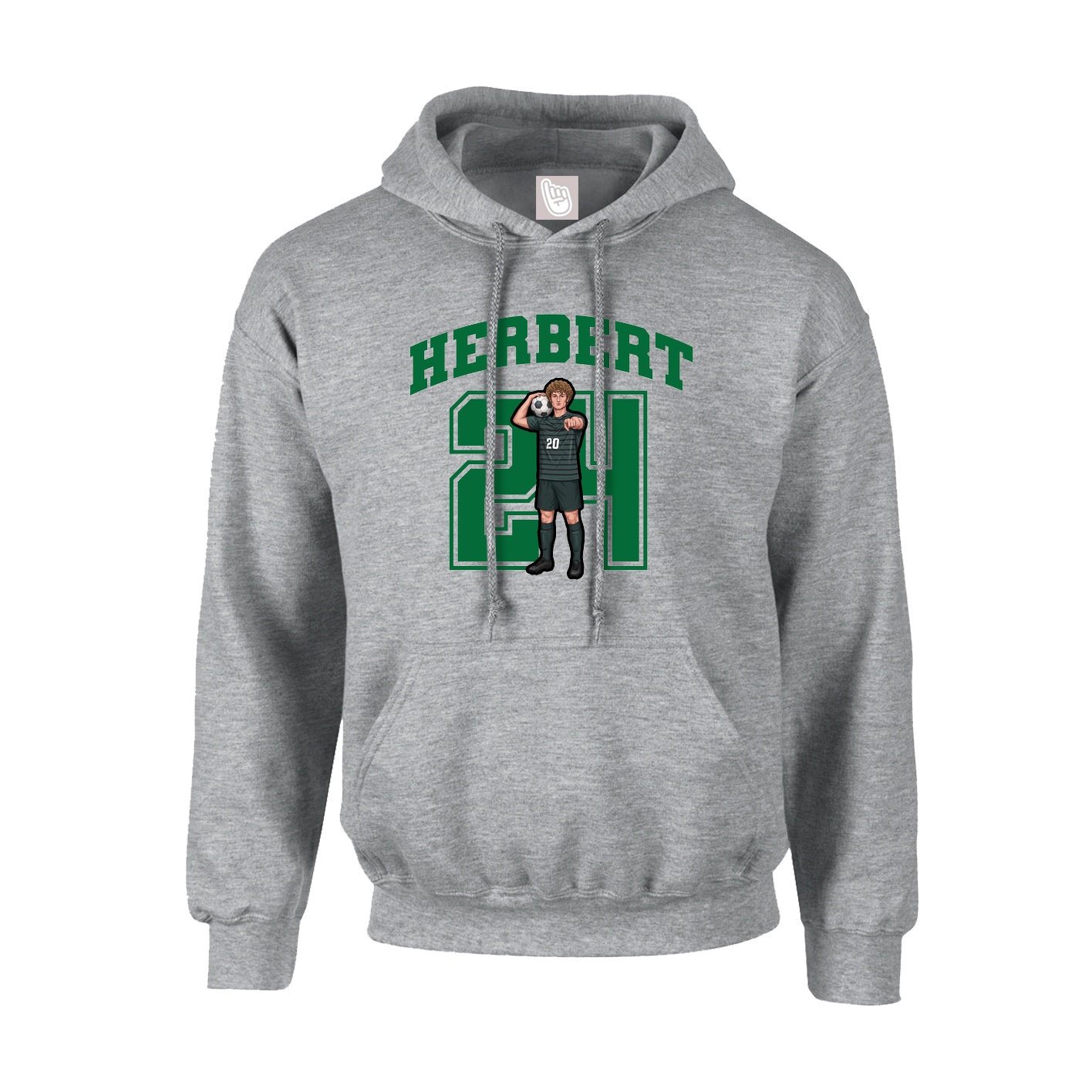 Hoodie — Number in Grey
