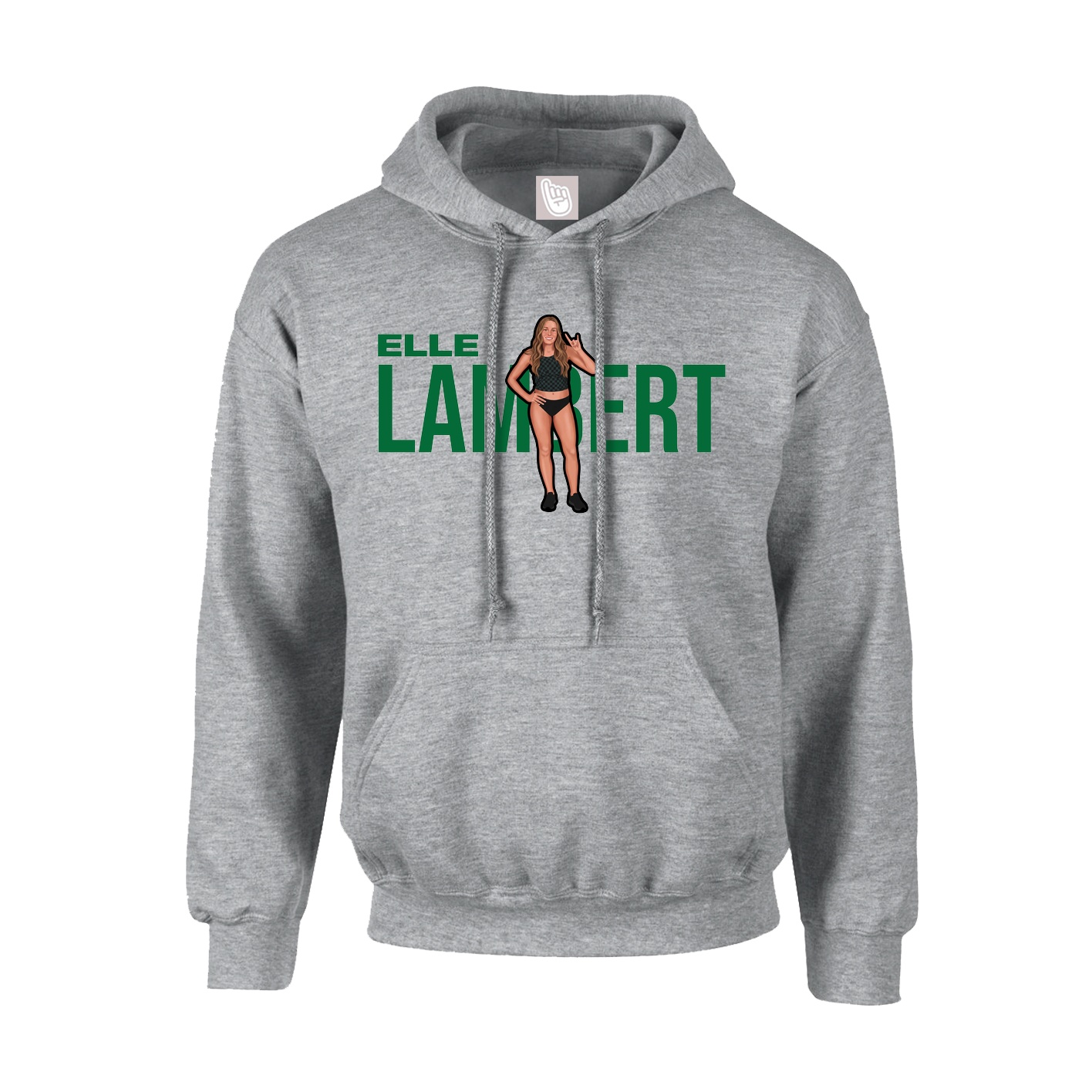 Youth Hoodie — Player Name in Grey