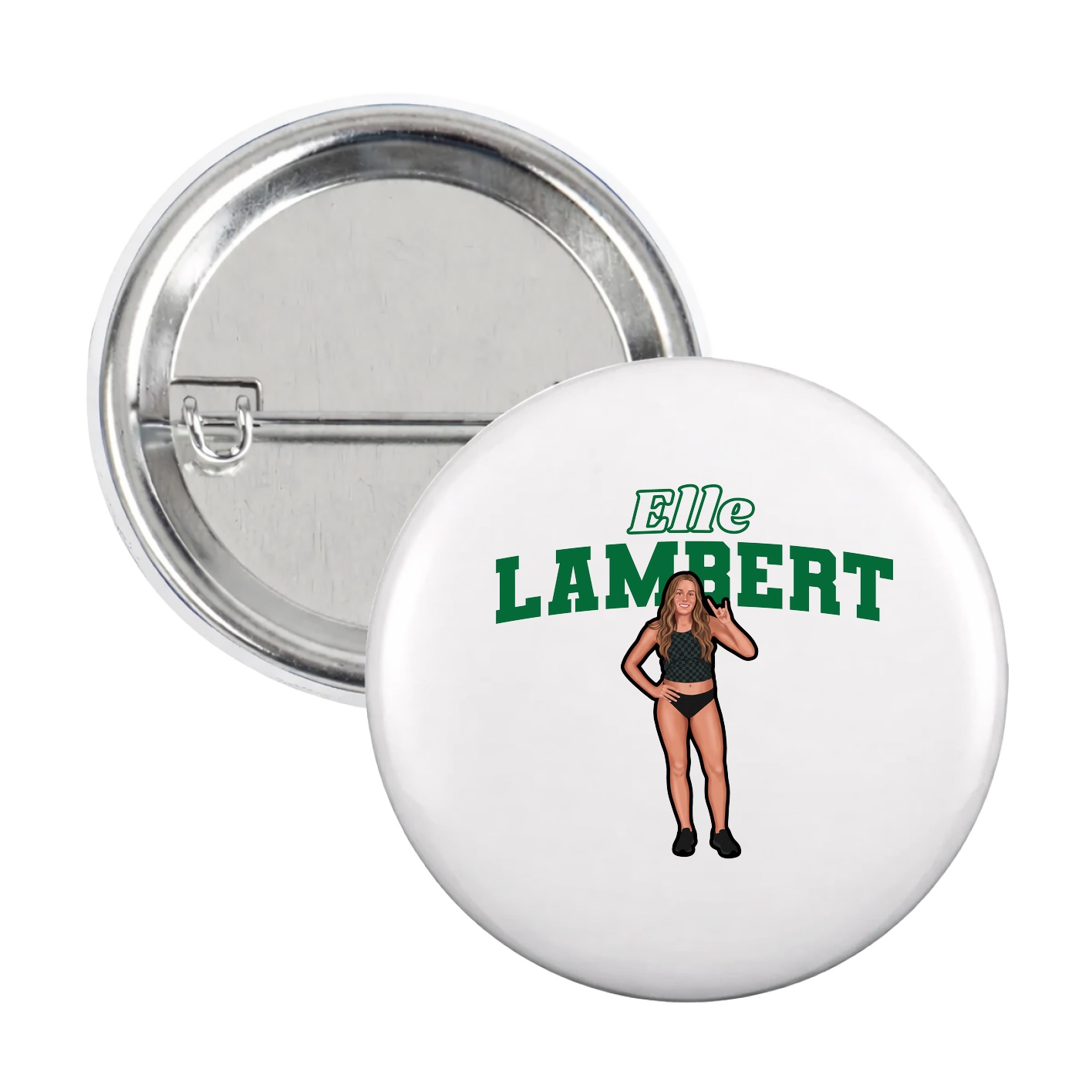 Game Day Button — Name Arch in White