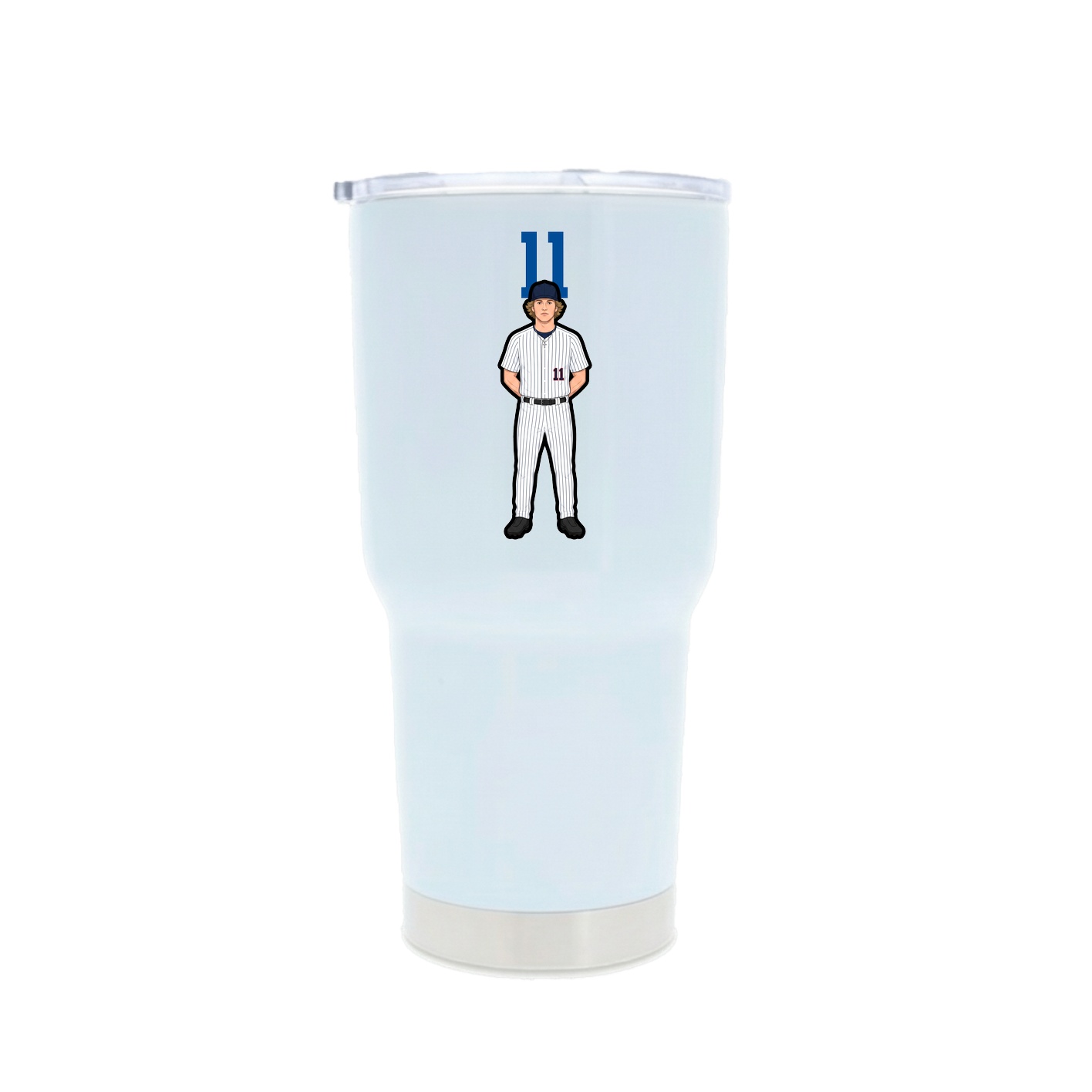30oz Stainless Steel Tumbler — Number Top in White