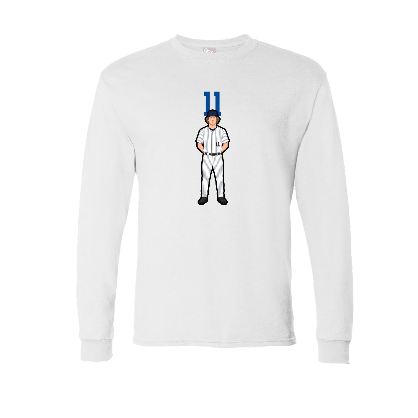 Long Sleeve Tee — Number Top in White