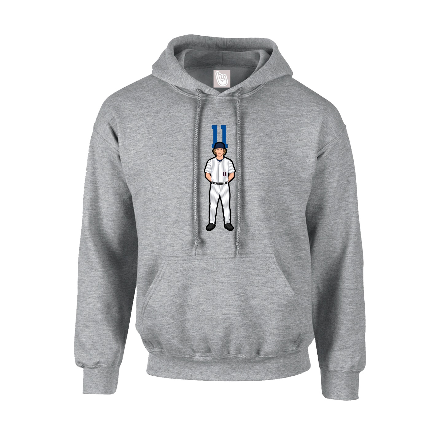 Hoodie — Number Top in Grey
